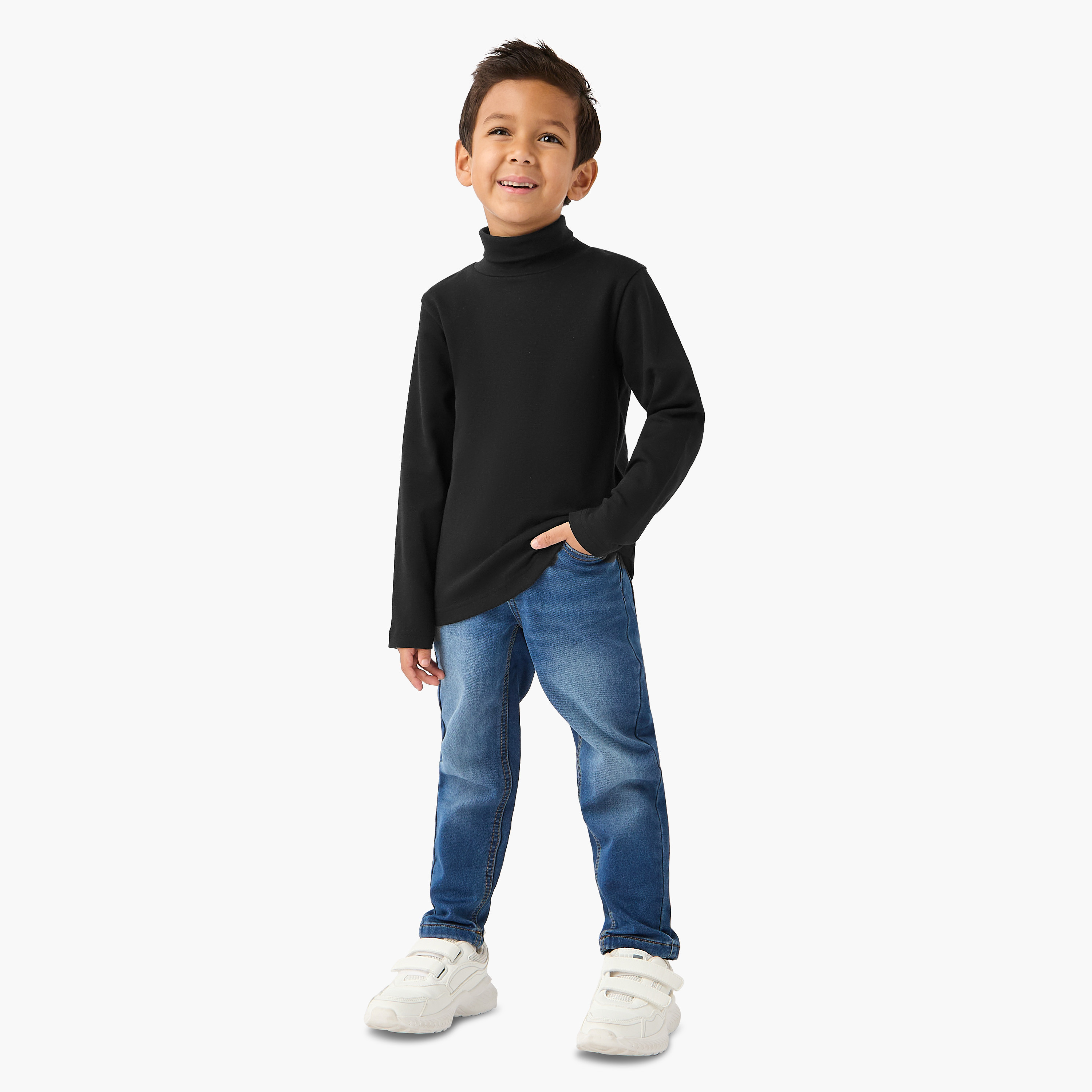 Juniors Boys Turtleneck T-shirt - Cotton Blend - Long Sleeves-boys-clothing-tshirtsandpolos-image-2