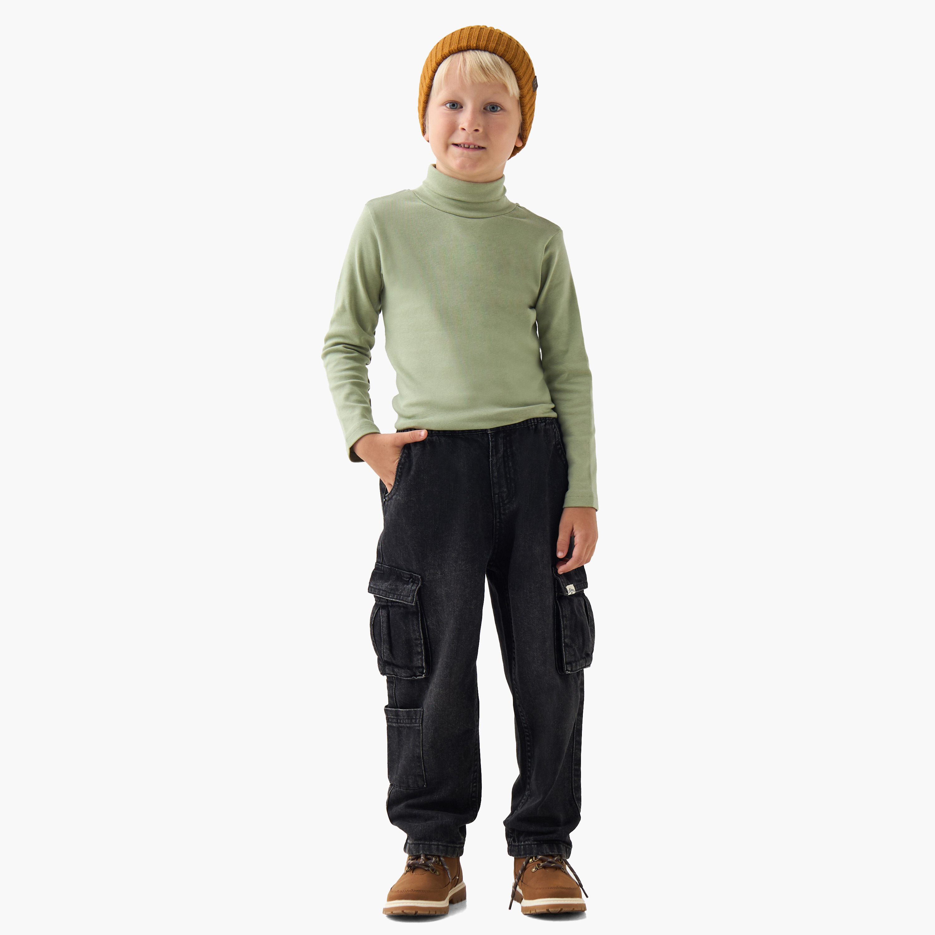 Juniors Boys Turtleneck T-shirt - Cotton Blend - Long Sleeves-boys-clothing-tshirtsandpolos-image-2