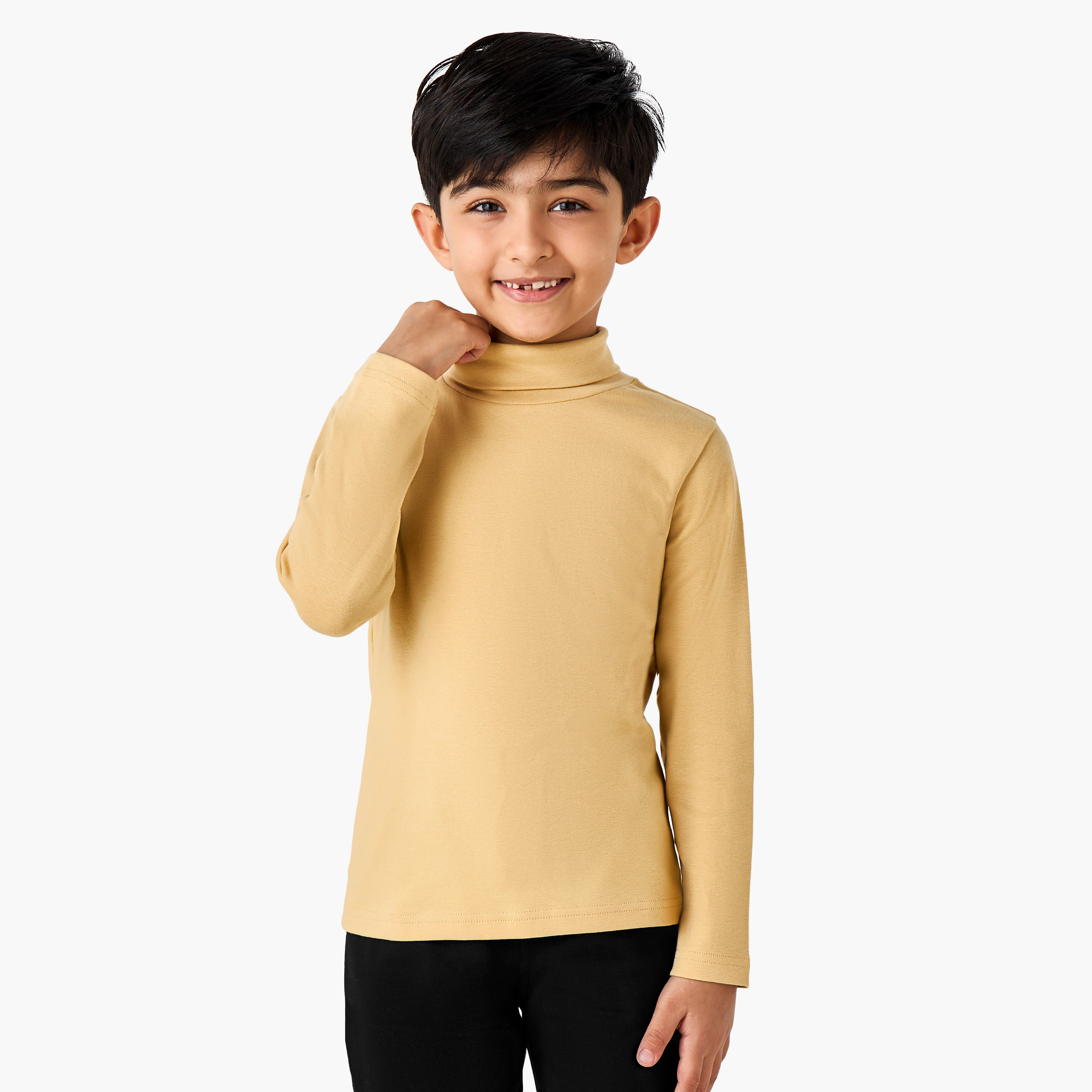 Juniors Boys Turtleneck T-shirt - Cotton Blend - Long Sleeves-boys-clothing-tshirtsandpolos-image-1