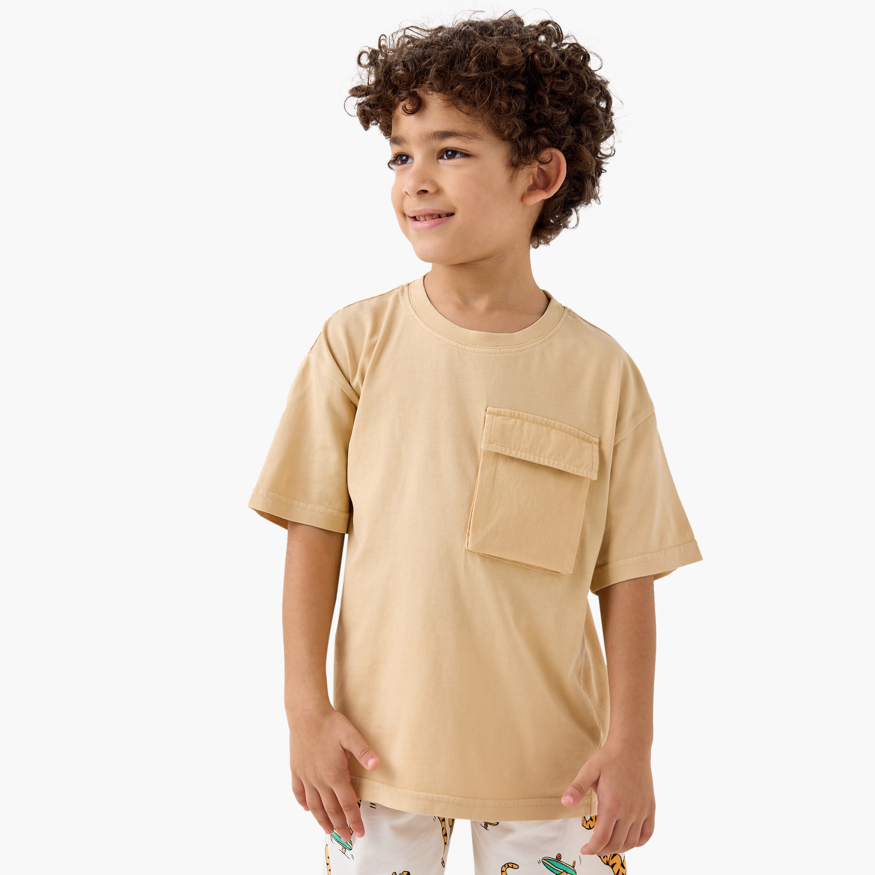 Juniors Solid T-shirt with Short Sleeves and Flap Pocket-boys-clothing-tshirtsandpolos-image-1