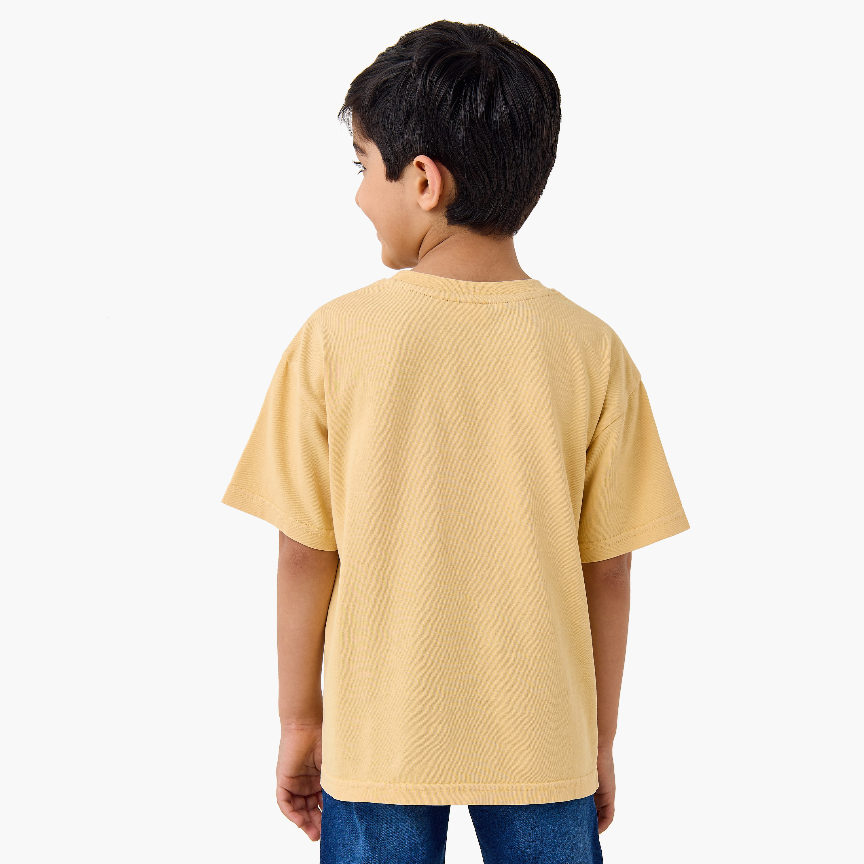 Juniors Solid T-shirt with Short Sleeves and Flap Pocket-boys-clothing-tshirtsandpolos-image-3