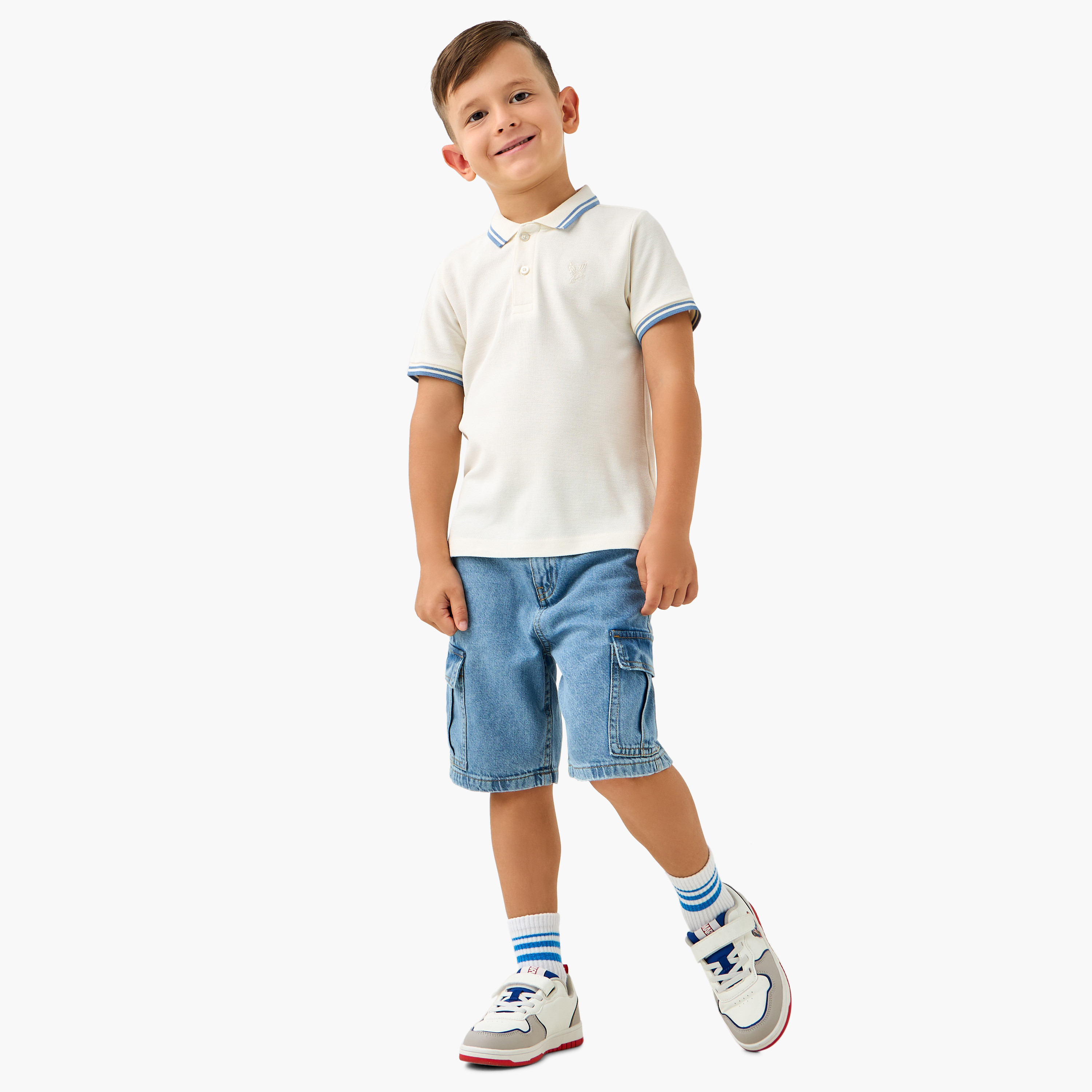 Juniors Tipping Detail Polo T-shirt with Short Sleeves-boys-clothing-tshirtsandpolos-image-2