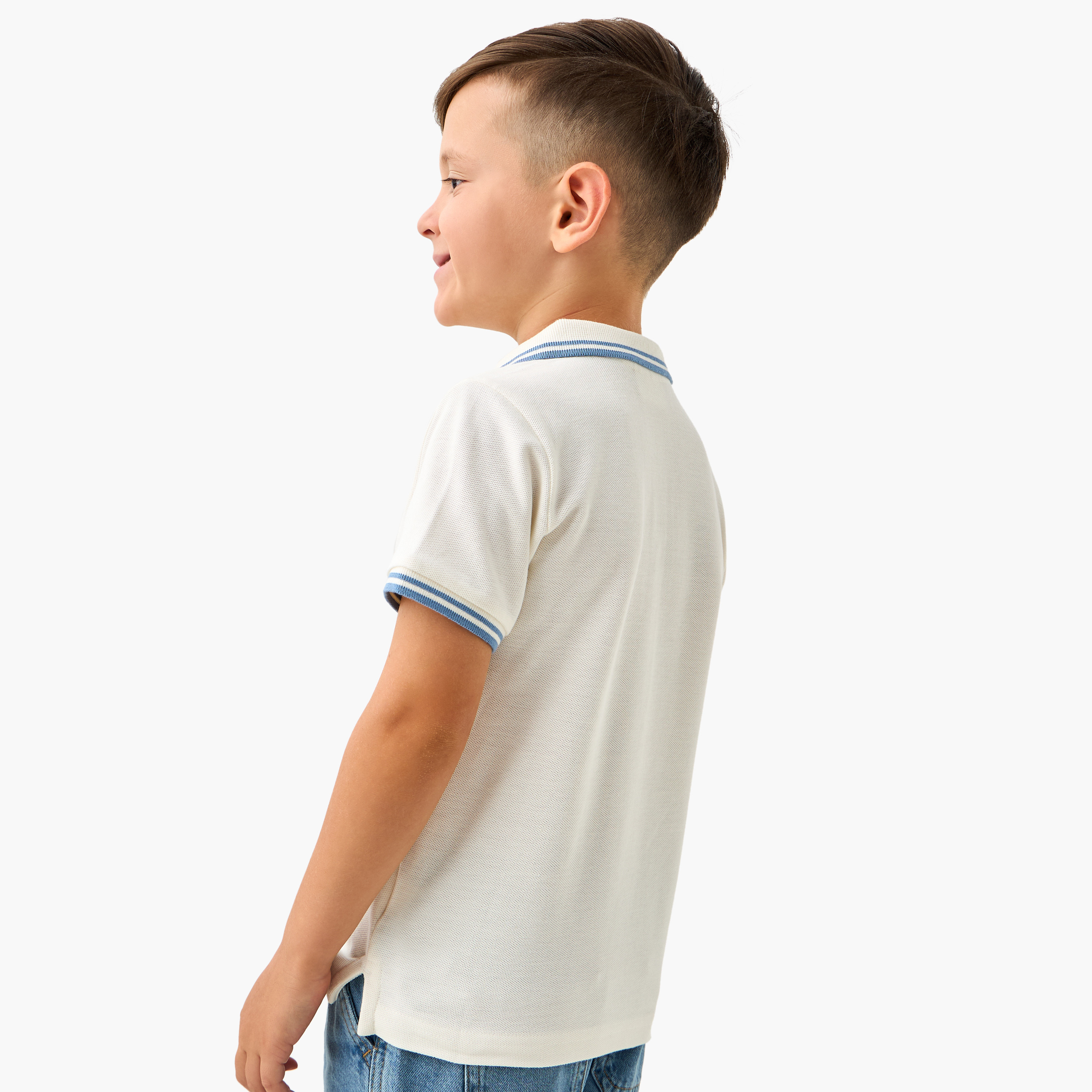 Juniors Tipping Detail Polo T-shirt with Short Sleeves-boys-clothing-tshirtsandpolos-image-3