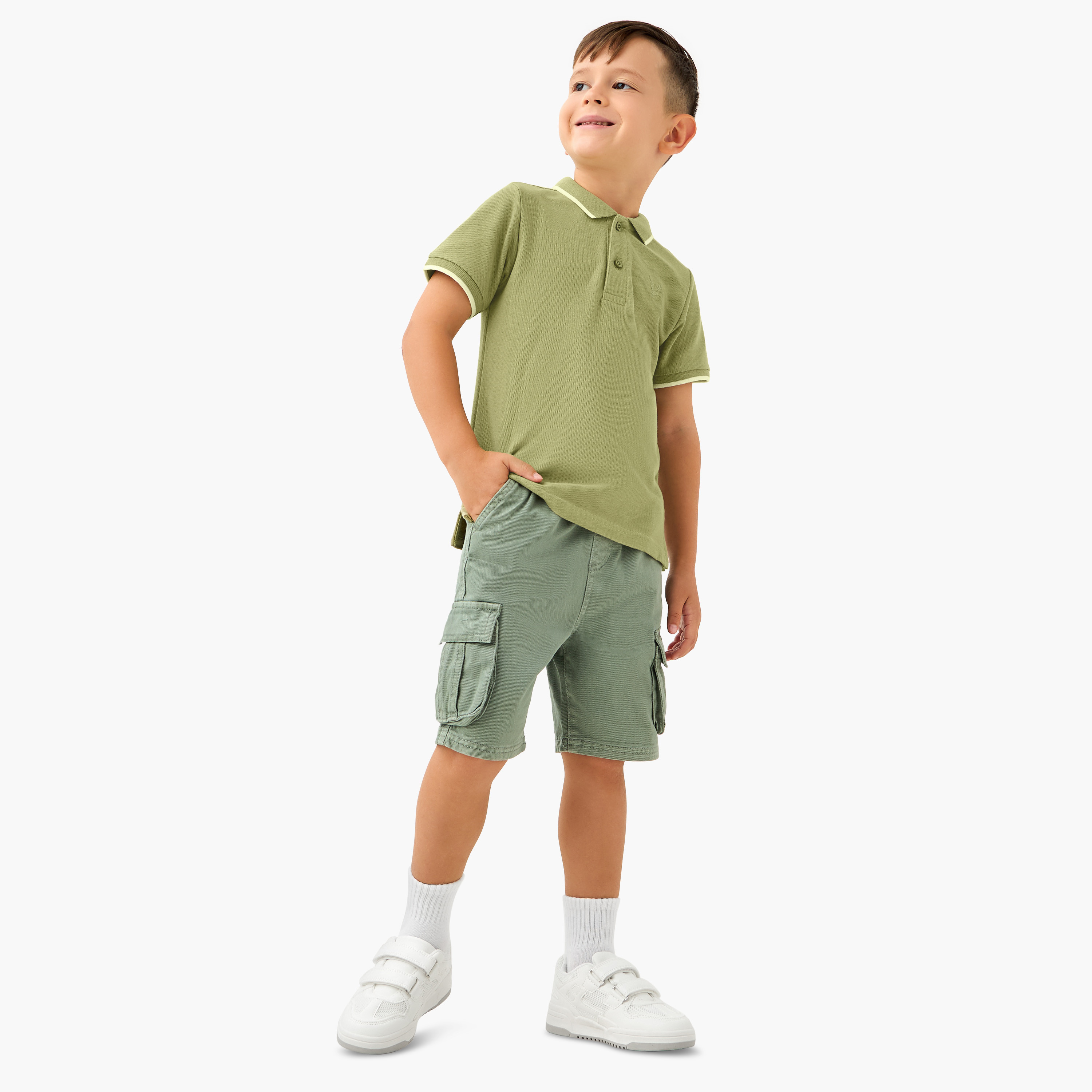 Juniors Embroidered Polo T-shirt with Short Sleeves-boys-clothing-tshirtsandpolos-image-2
