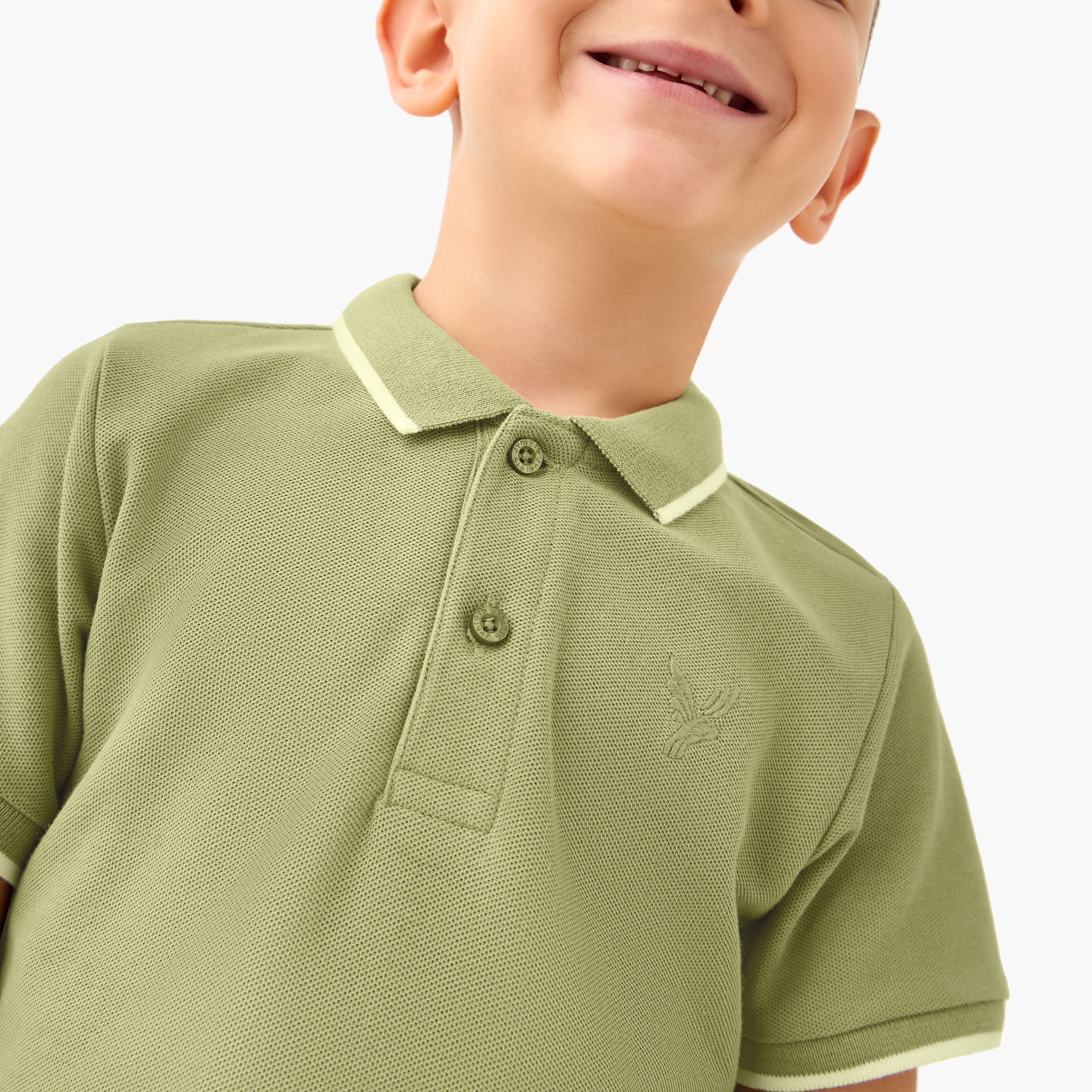 Juniors Embroidered Polo T-shirt with Short Sleeves-boys-clothing-tshirtsandpolos-image-4