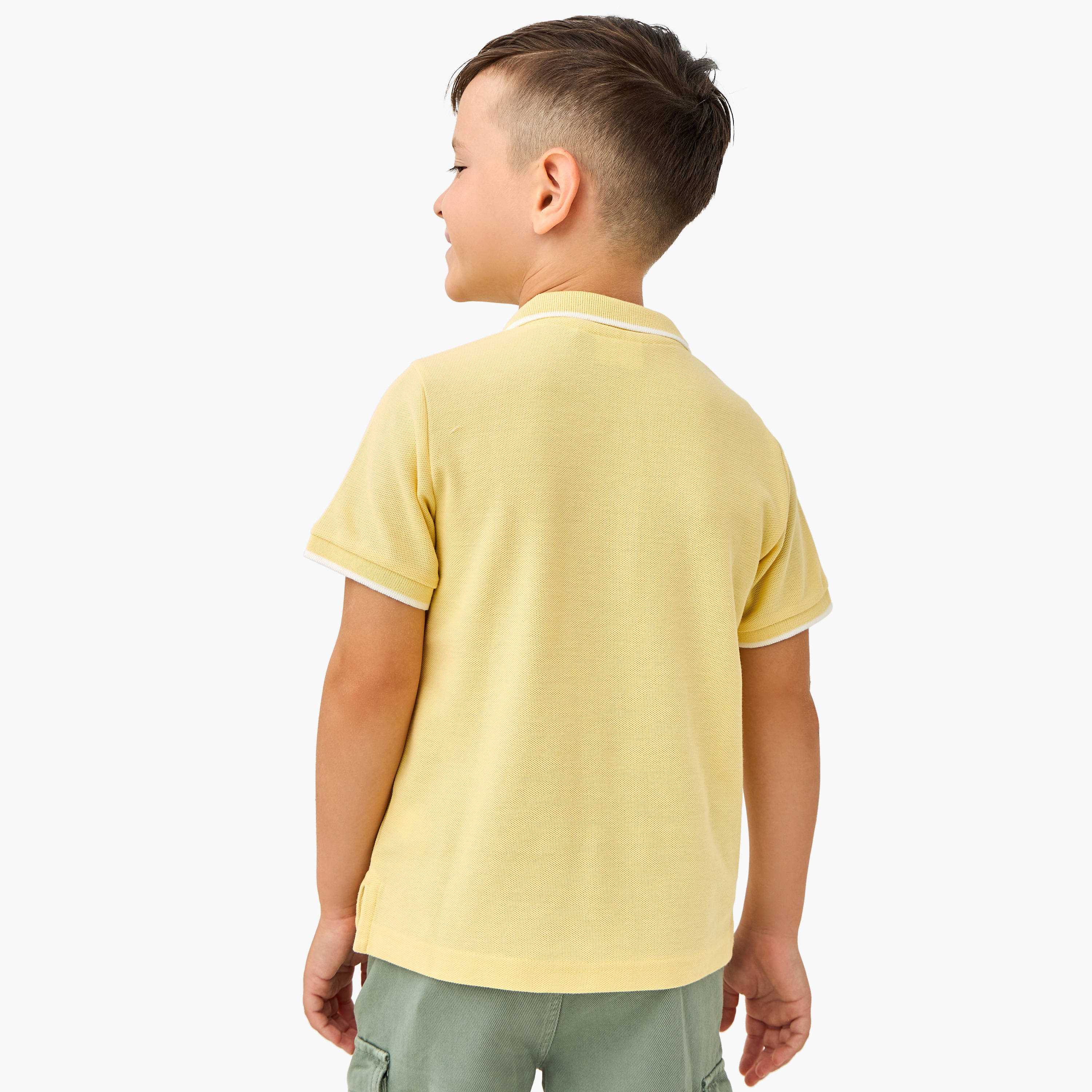 تيشيرت بولو بأكمام قصيرة وخطوط متباينة من جونيورز-boys-clothing-tshirtsandpolos-image-3