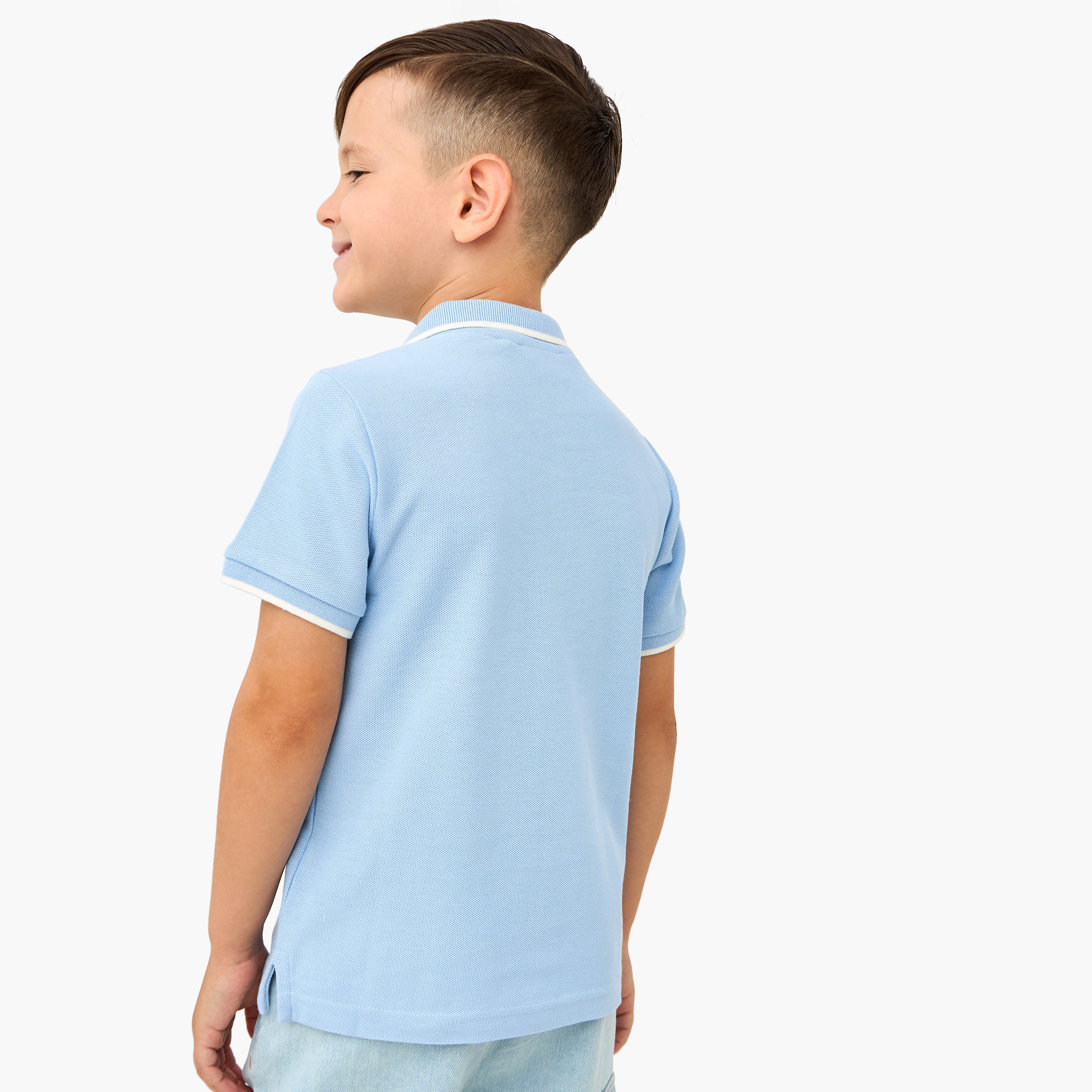 تيشيرت بولو بأكمام قصيرة وخطوط متباينة من جونيورز-boys-clothing-tshirtsandpolos-image-3