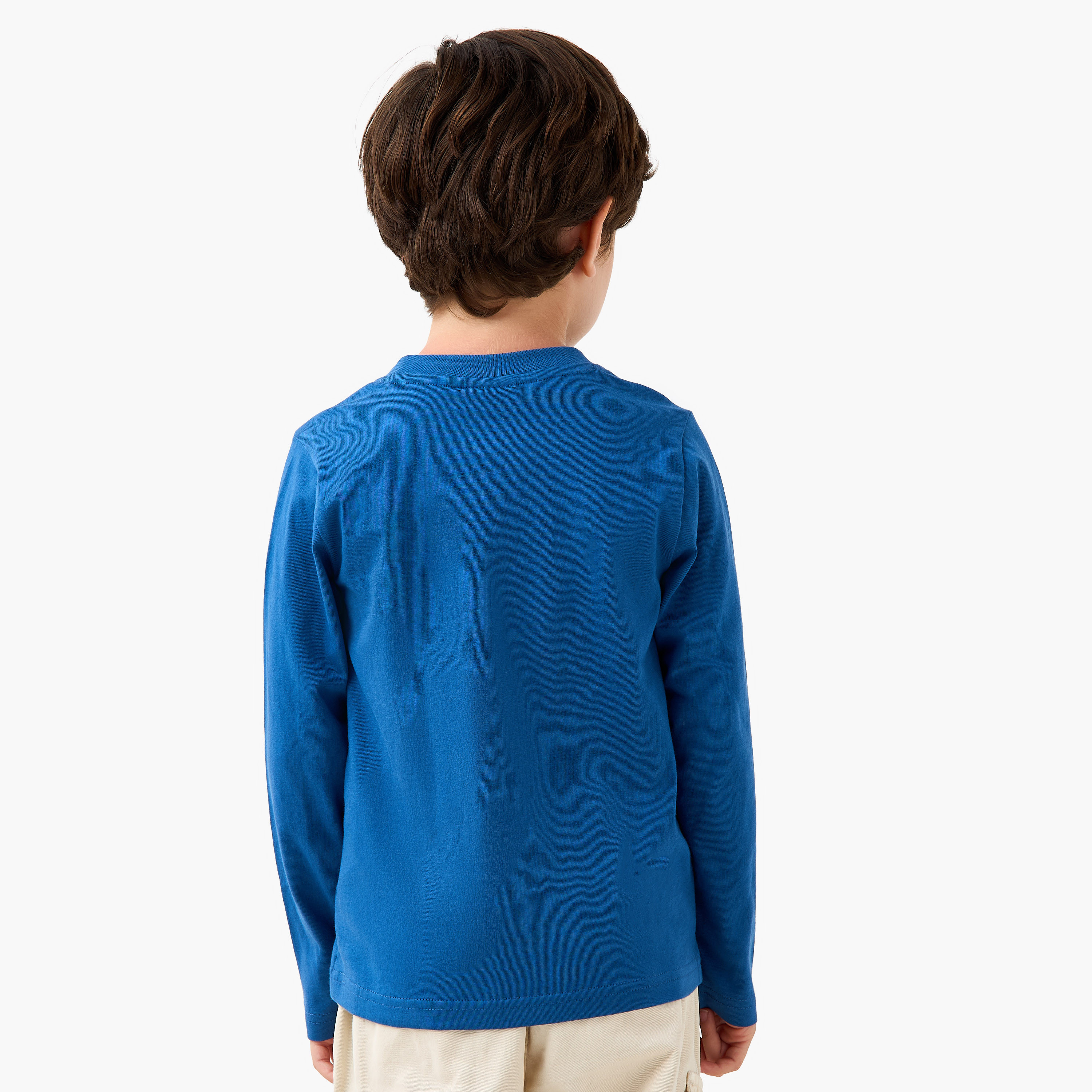 تيشيرت بياقة مستديرة وأكمام طويلة بطبعات ديناصور للأولاد من جونيورز-boys-clothing-tshirtsandpolos-image-3