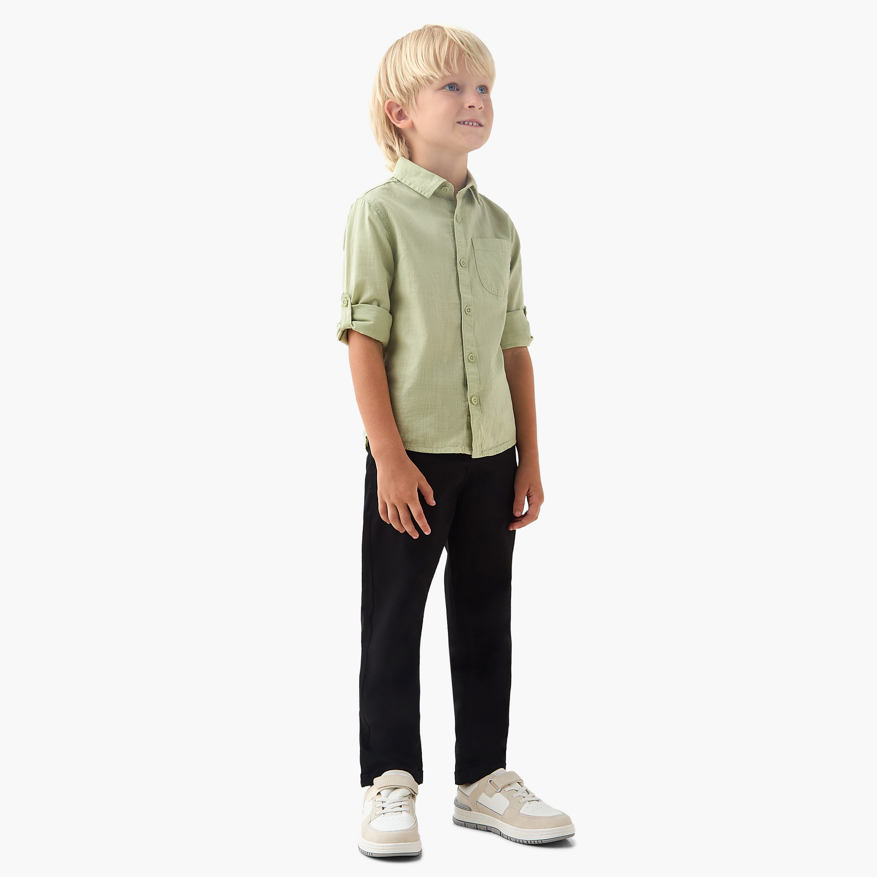 Juniors Long Sleeves Shirt with Chest Pocket-boys-clothing-shirts-image-2