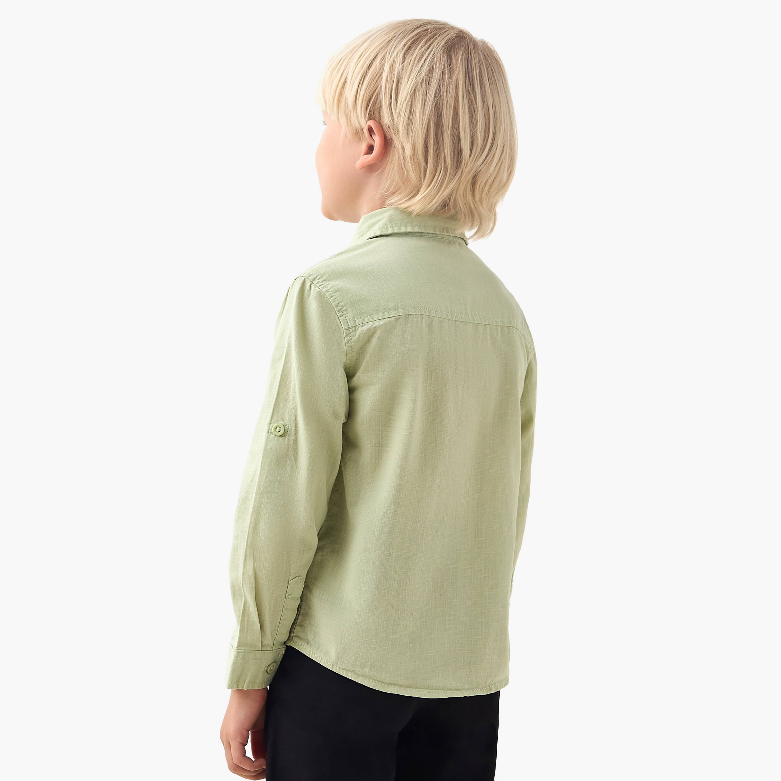 Juniors Long Sleeves Shirt with Chest Pocket-boys-clothing-shirts-image-3