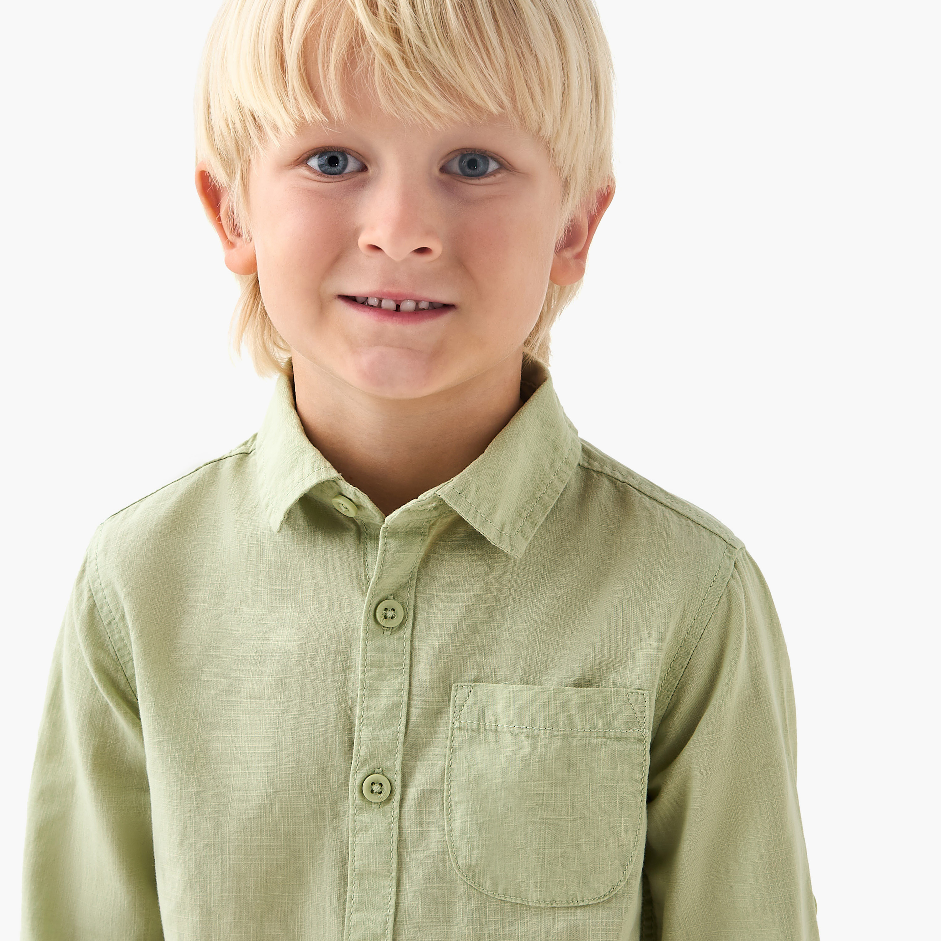 Juniors Long Sleeves Shirt with Chest Pocket-boys-clothing-shirts-image-4