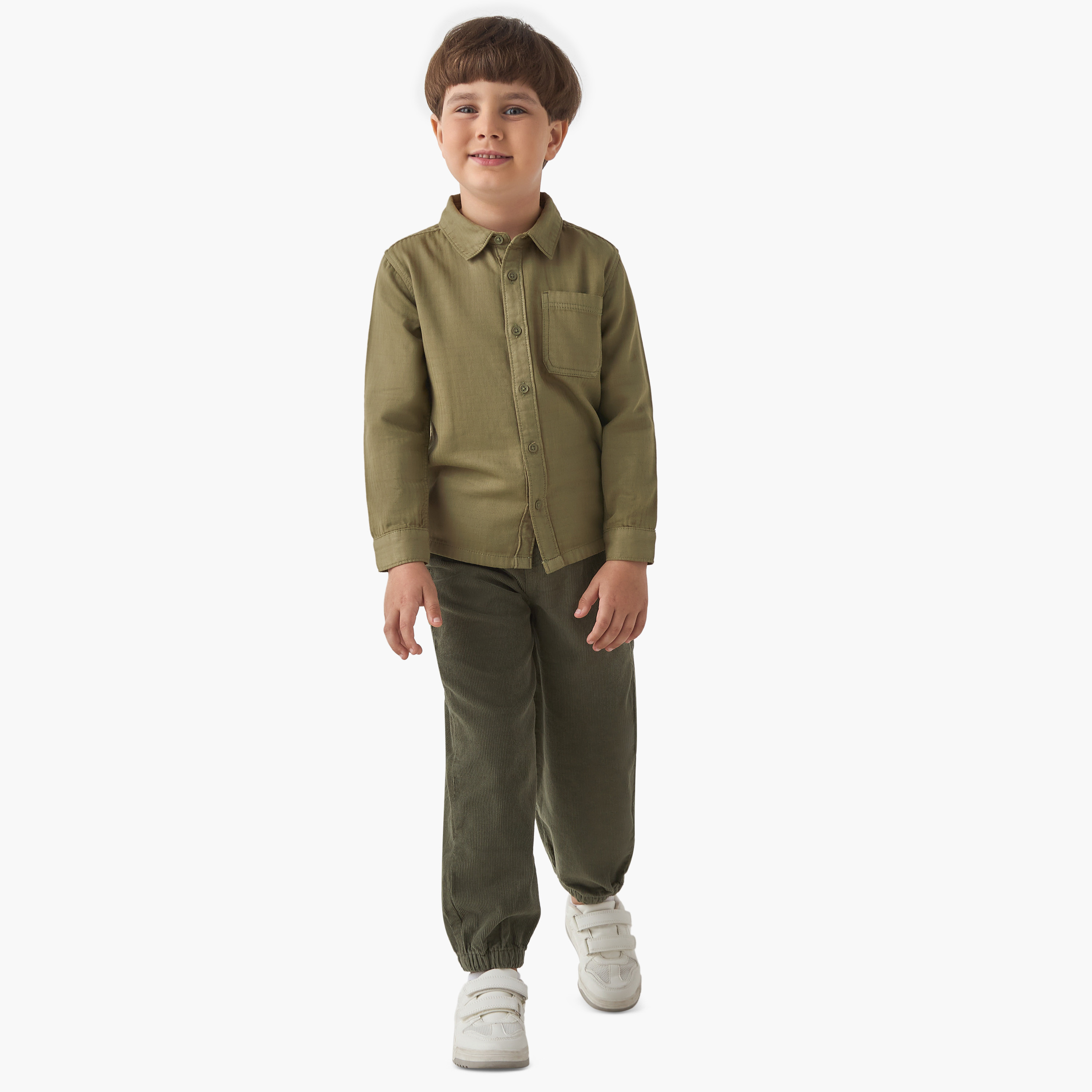 Juniors Boys' Shirt with Pocket - Cotton - Long Sleeves - Collar-boys-clothing-shirts-image-2