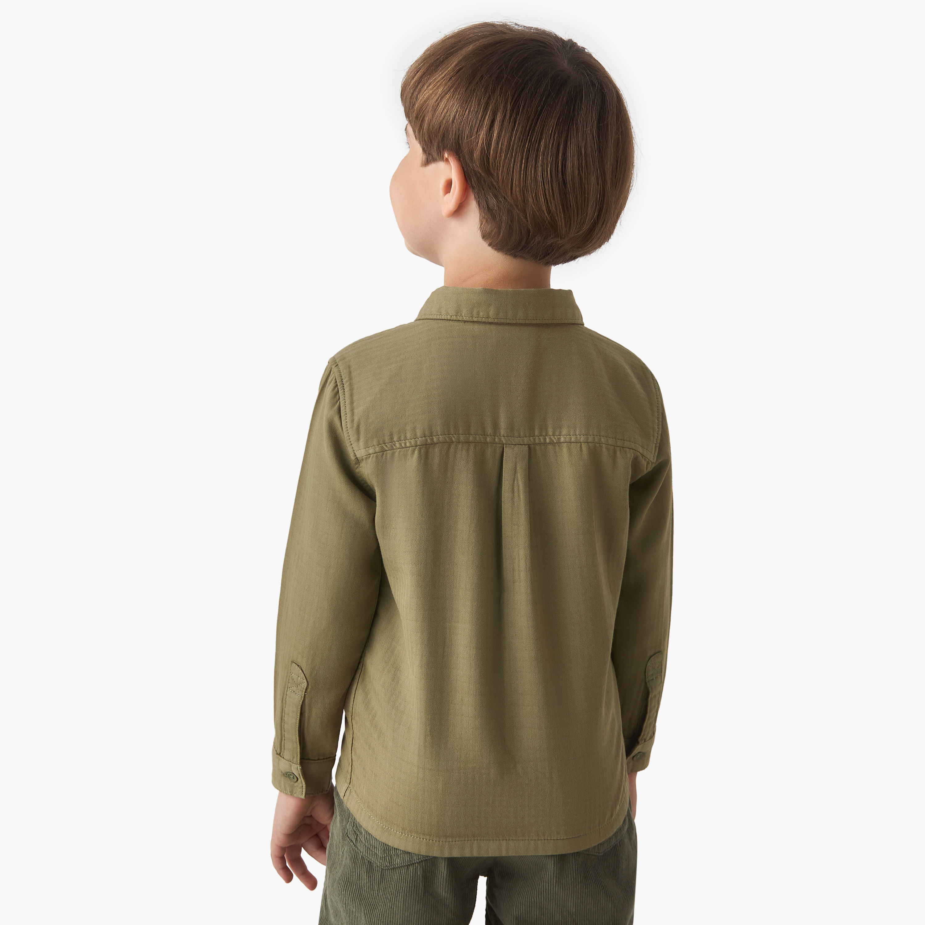 Juniors Boys' Shirt with Pocket - Cotton - Long Sleeves - Collar-boys-clothing-shirts-image-3