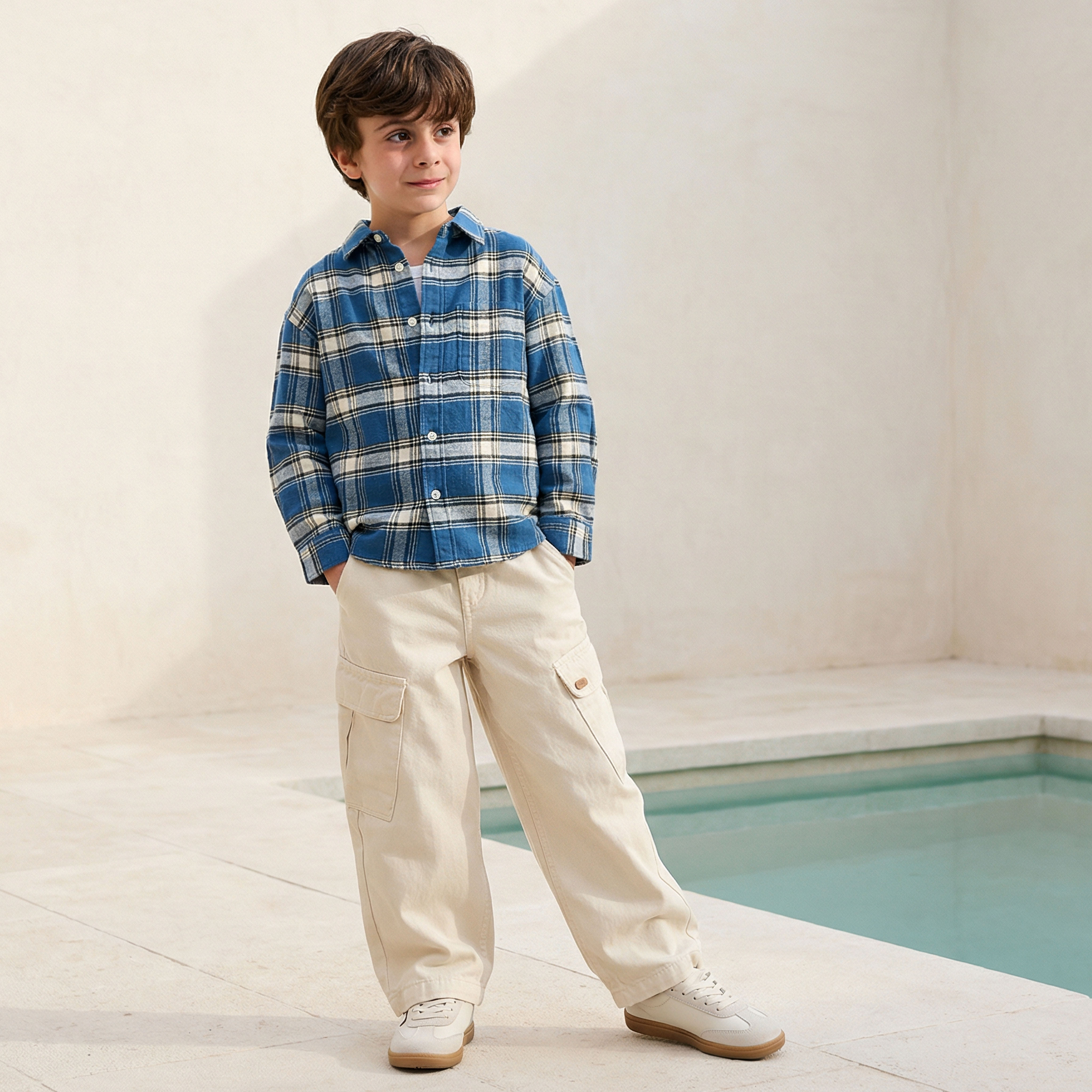 قميص كاروهات بأكمام طويلة من جونيورز-boys-clothing-shirts-image-1