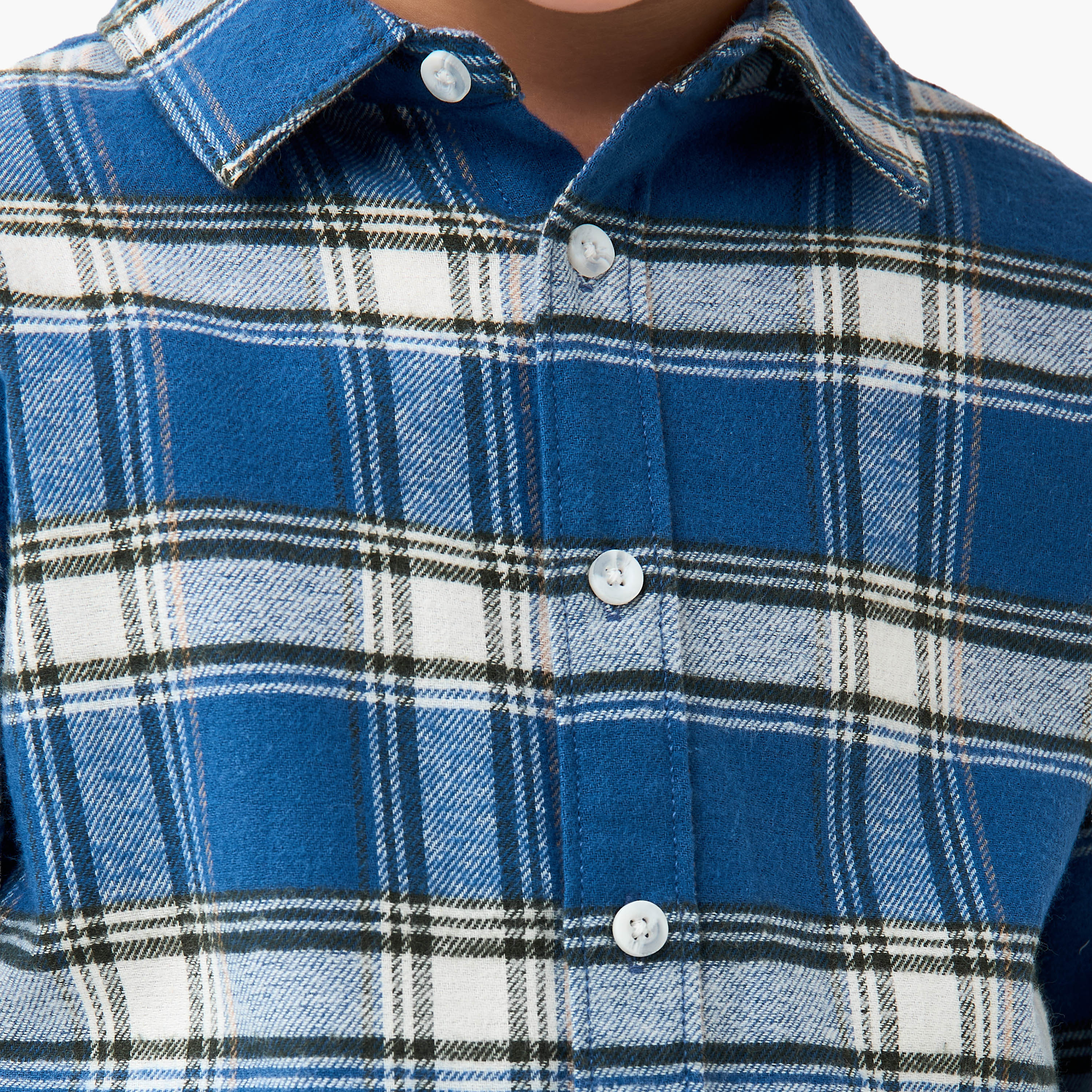 Juniors Long Sleeves Shirt with Checks-boys-clothing-shirts-image-5