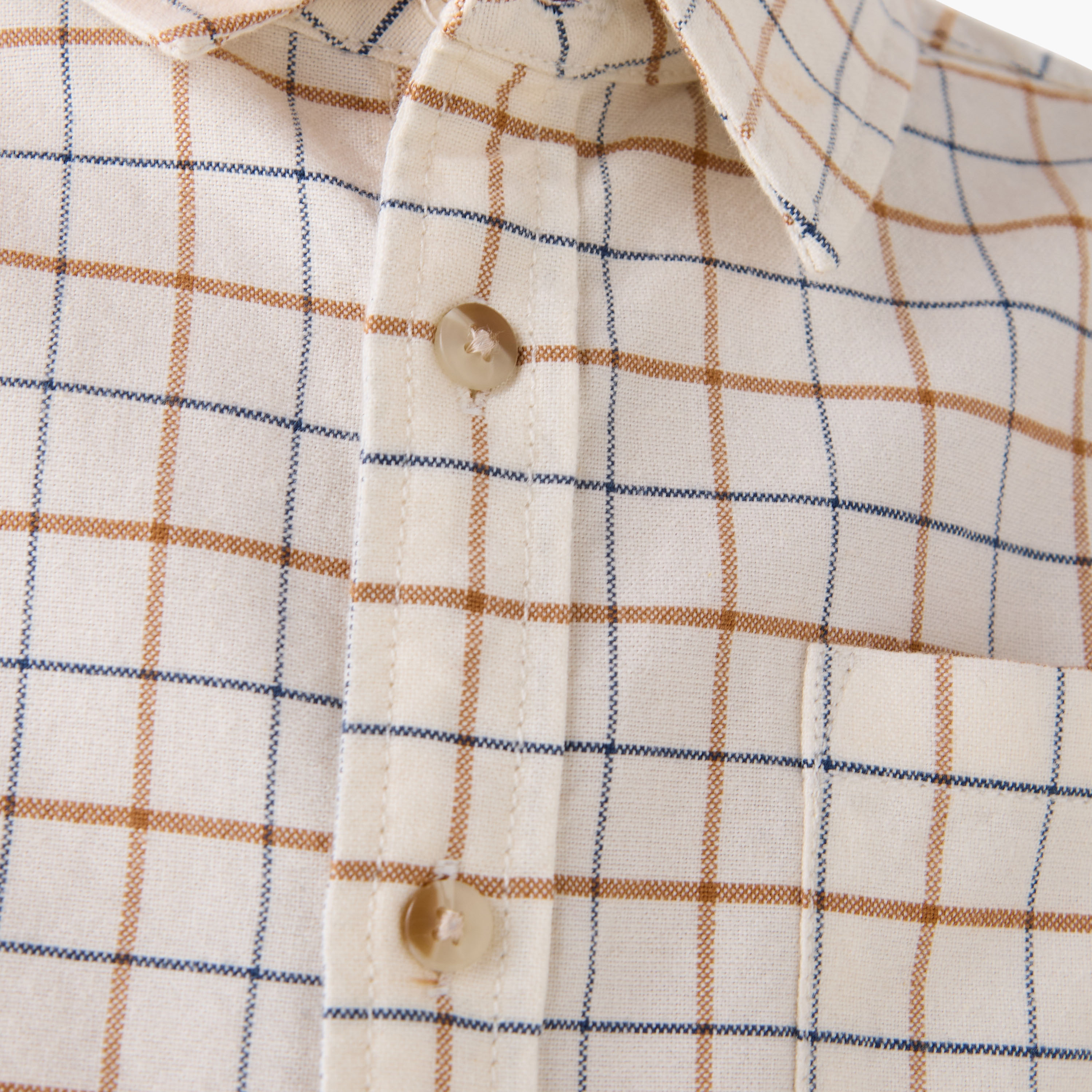 Juniors Checked Shirt with Pocket and Long Sleeves-boys-clothing-shirts-image-5