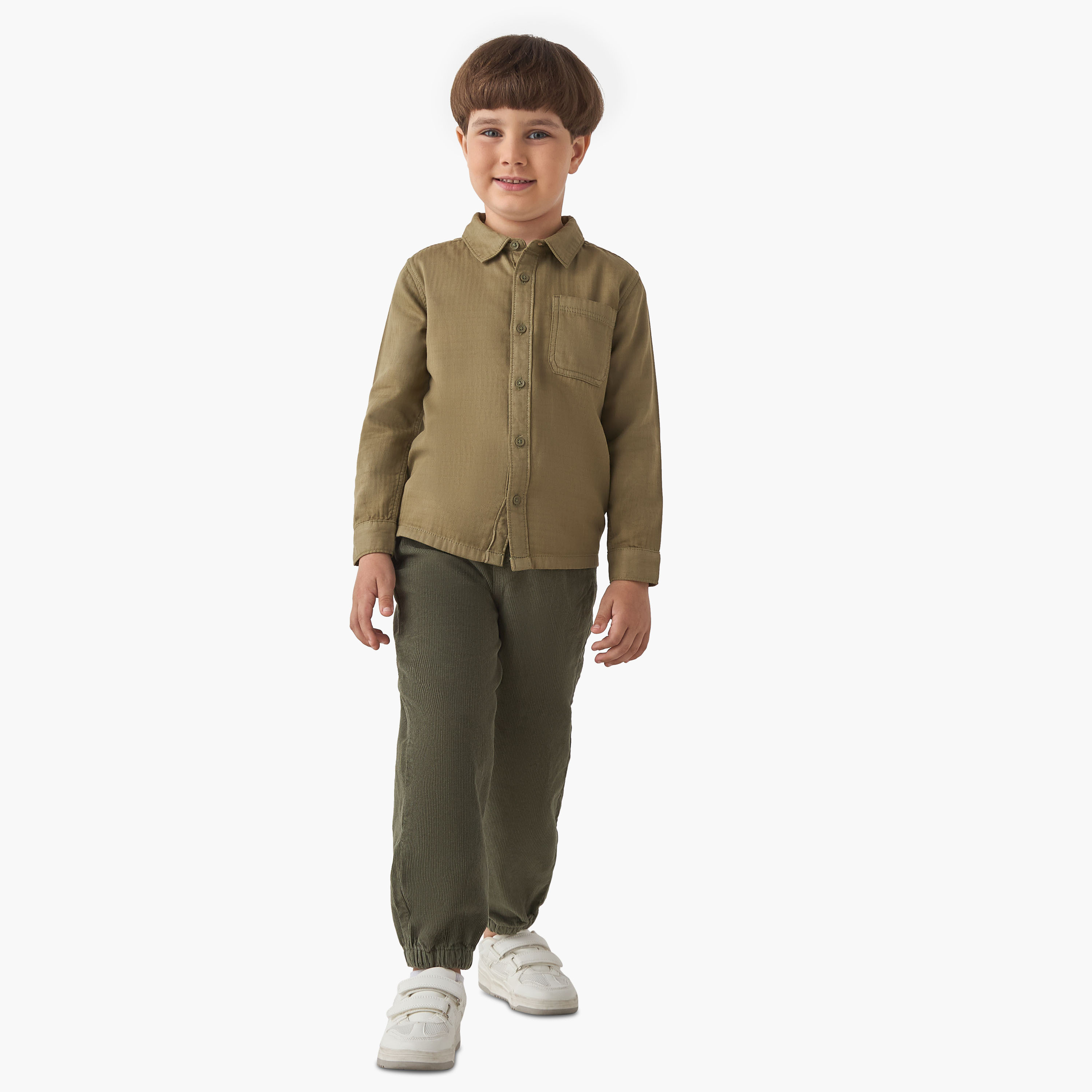 بنطلون رياضي قطن بملمس كوردوري وقصّة عادية وخصر مطاطي للأولاد من جونيورز-boys-clothing-bottoms-joggersandtrackpants-image-4