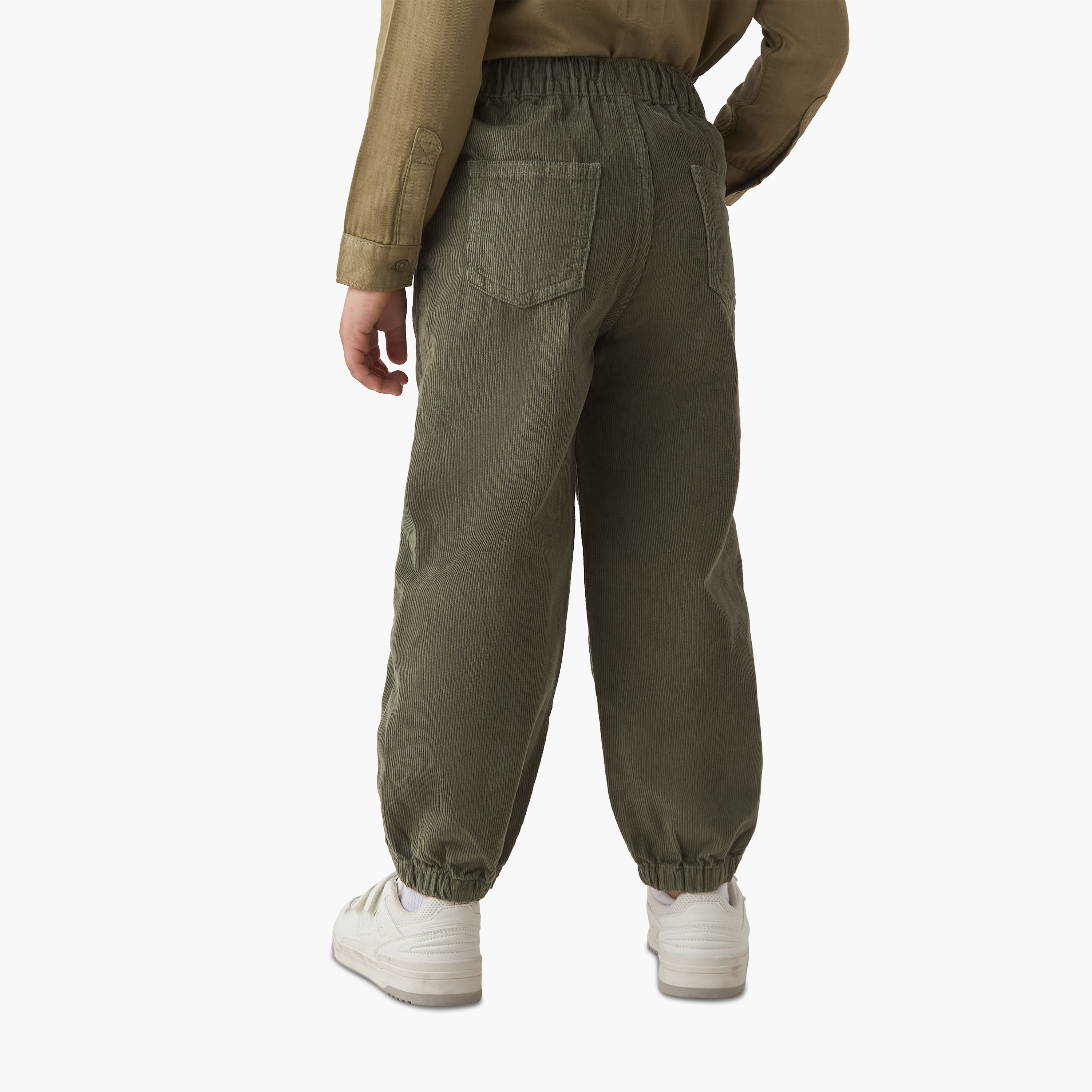 بنطلون رياضي قطن بملمس كوردوري وقصّة عادية وخصر مطاطي للأولاد من جونيورز-boys-clothing-bottoms-joggersandtrackpants-image-3