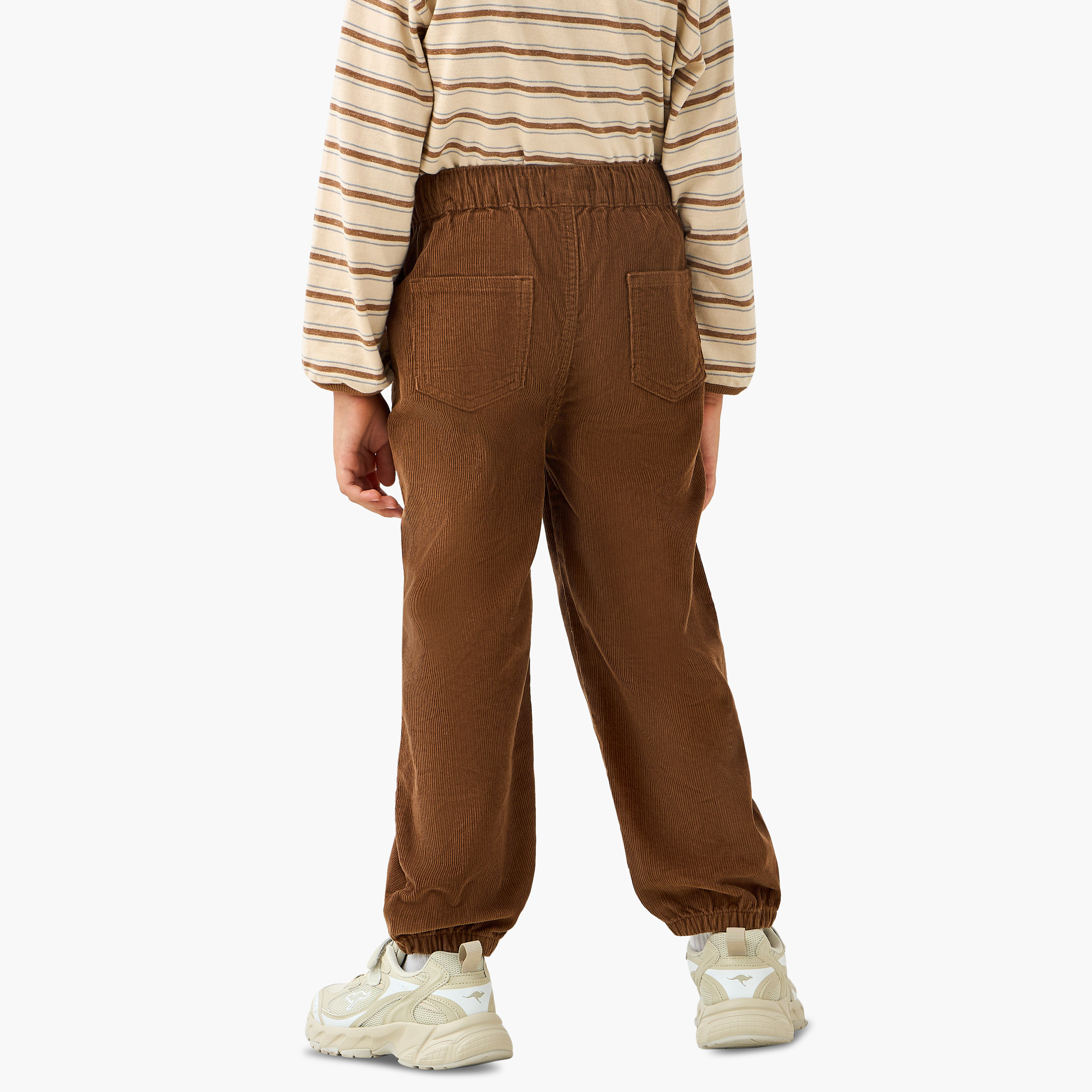 Juniors Boys Joggers with Corduroy Texture - Cotton - Elasticated Waist- Regular-boys-clothing-bottoms-joggersandtrackpants-image-3