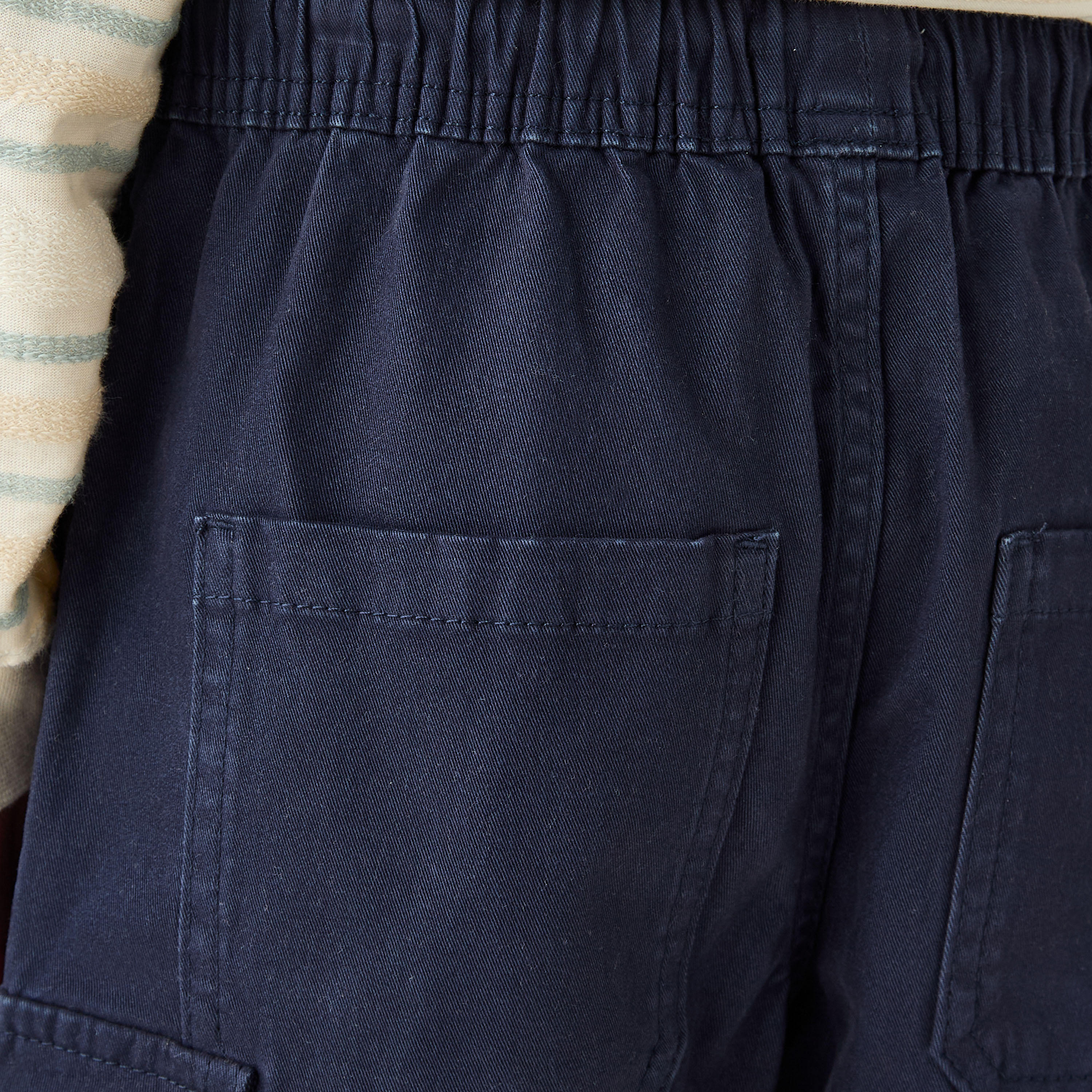 Juniors Solid Cargo Joggers with Drawstring Closure-boys-clothing-bottoms-joggersandtrackpants-image-5