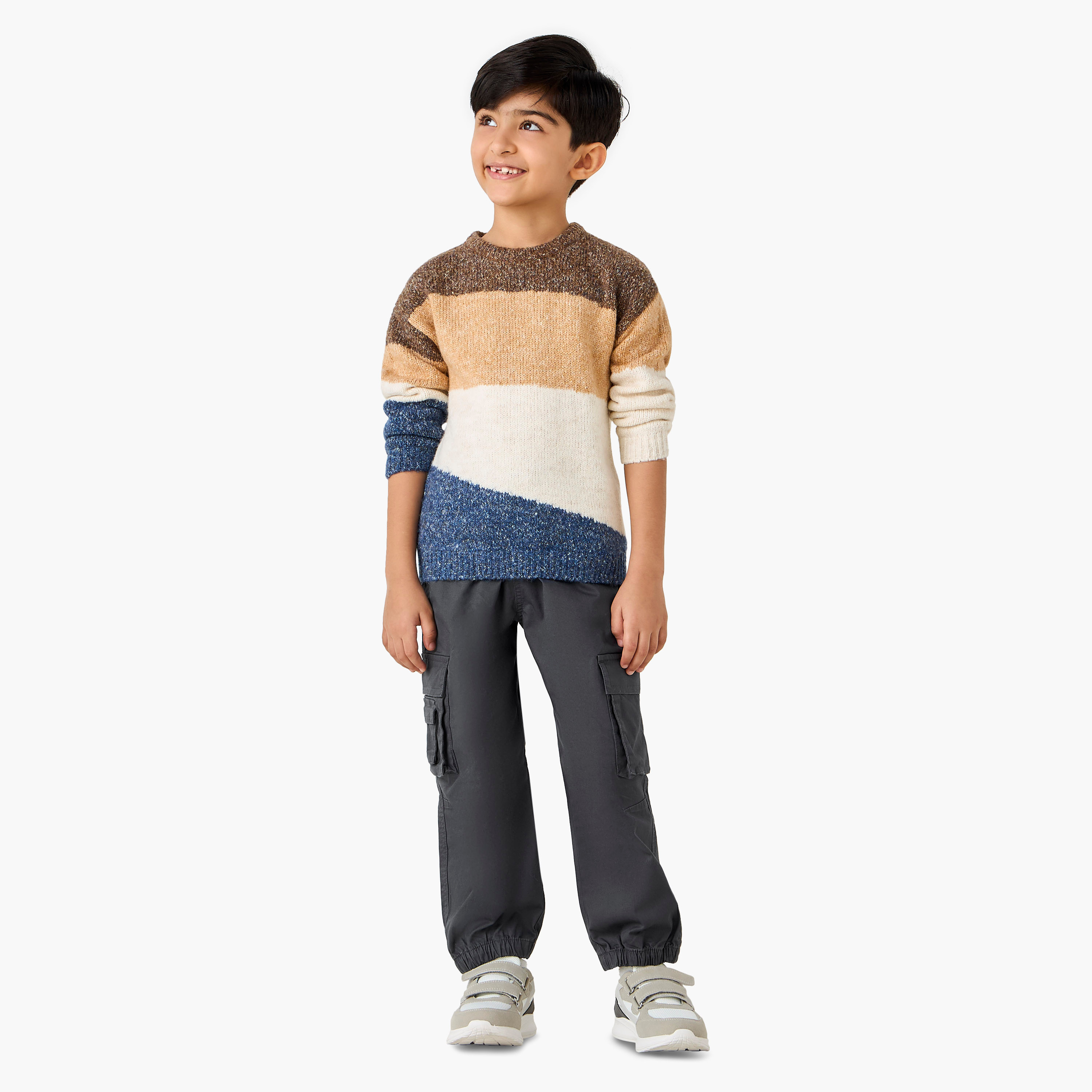 Juniors Solid Cargo Pants with Pockets-baby-boys-clothing-bottoms-joggersandtrackpants-image-2