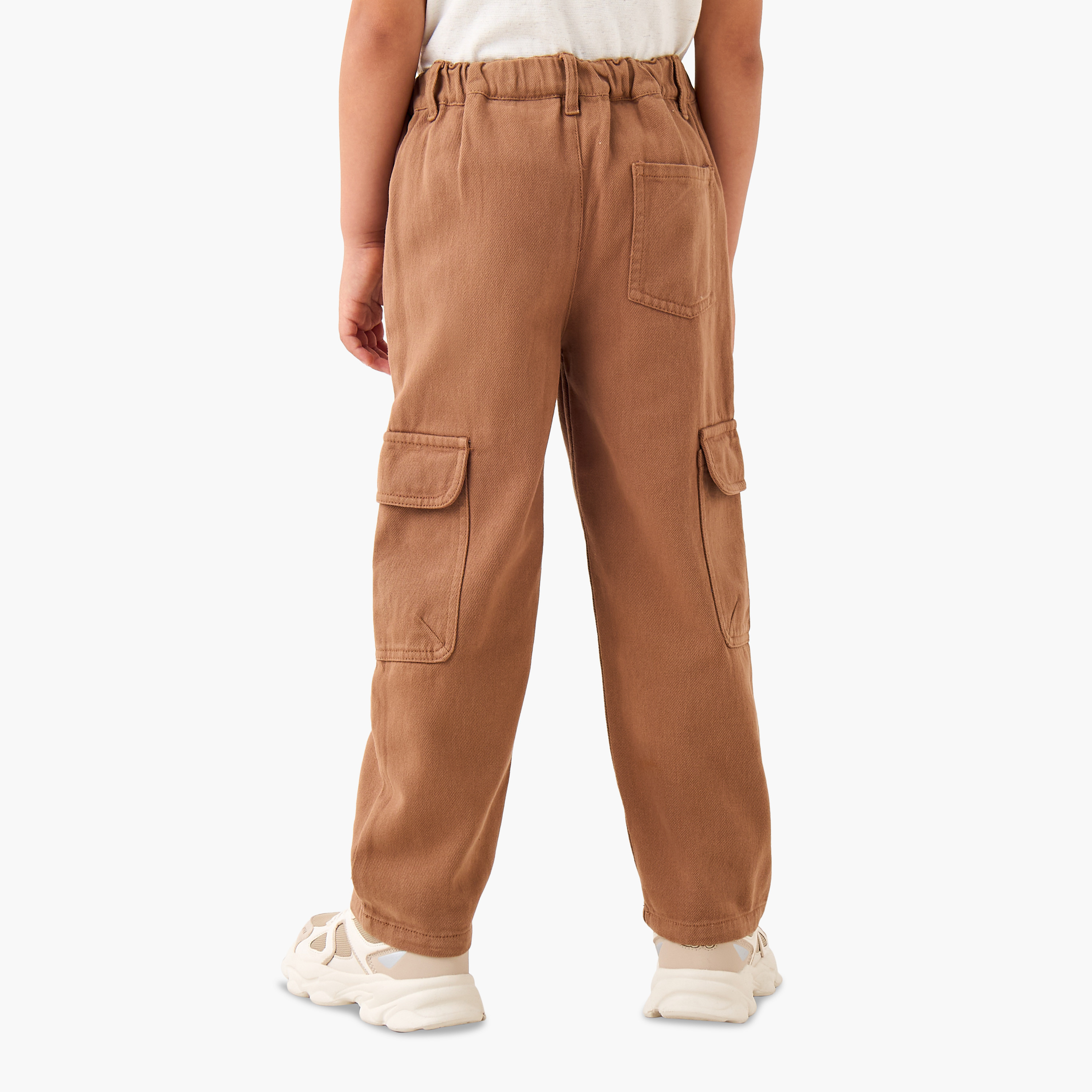 Juniors Boys Trousers with Pockets - Cotton - Button Waist- Regular Fit-boys-clothing-bottoms-trousers-image-3