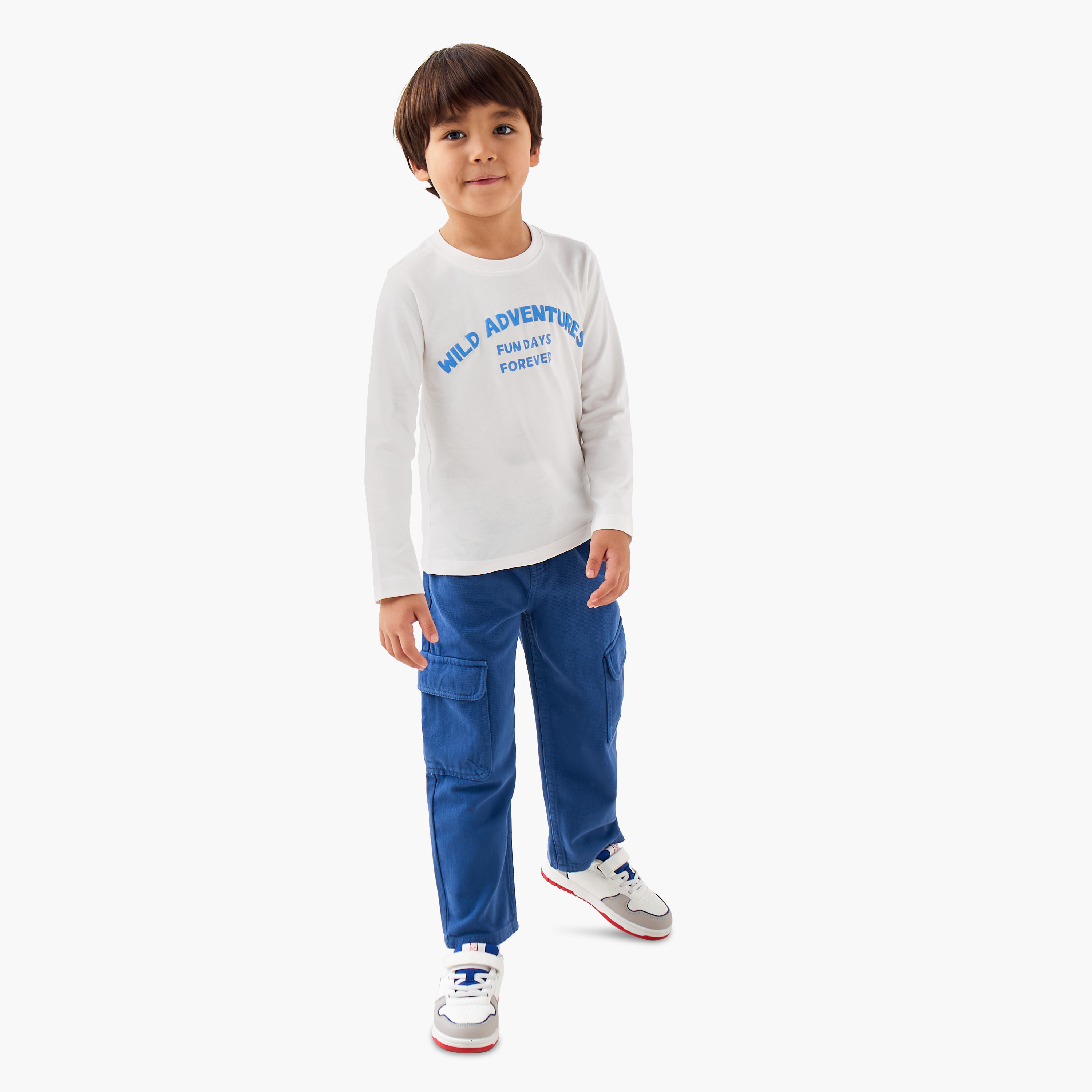 Juniors Boys Trousers with Pockets - Cotton - Button Waist- Regular Fit-boys-clothing-bottoms-trousers-image-2