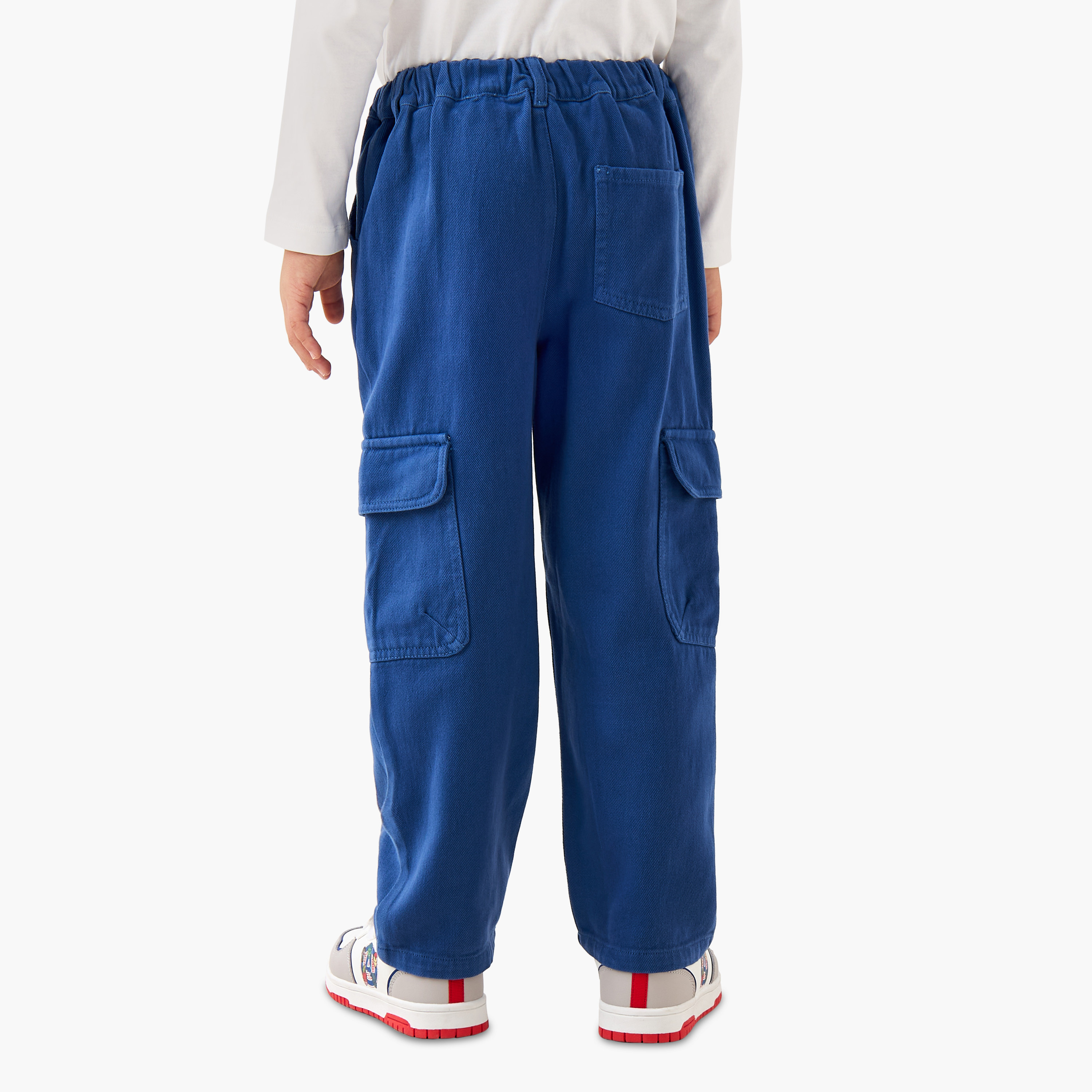 Juniors Boys Trousers with Pockets - Cotton - Button Waist- Regular Fit-boys-clothing-bottoms-trousers-image-3