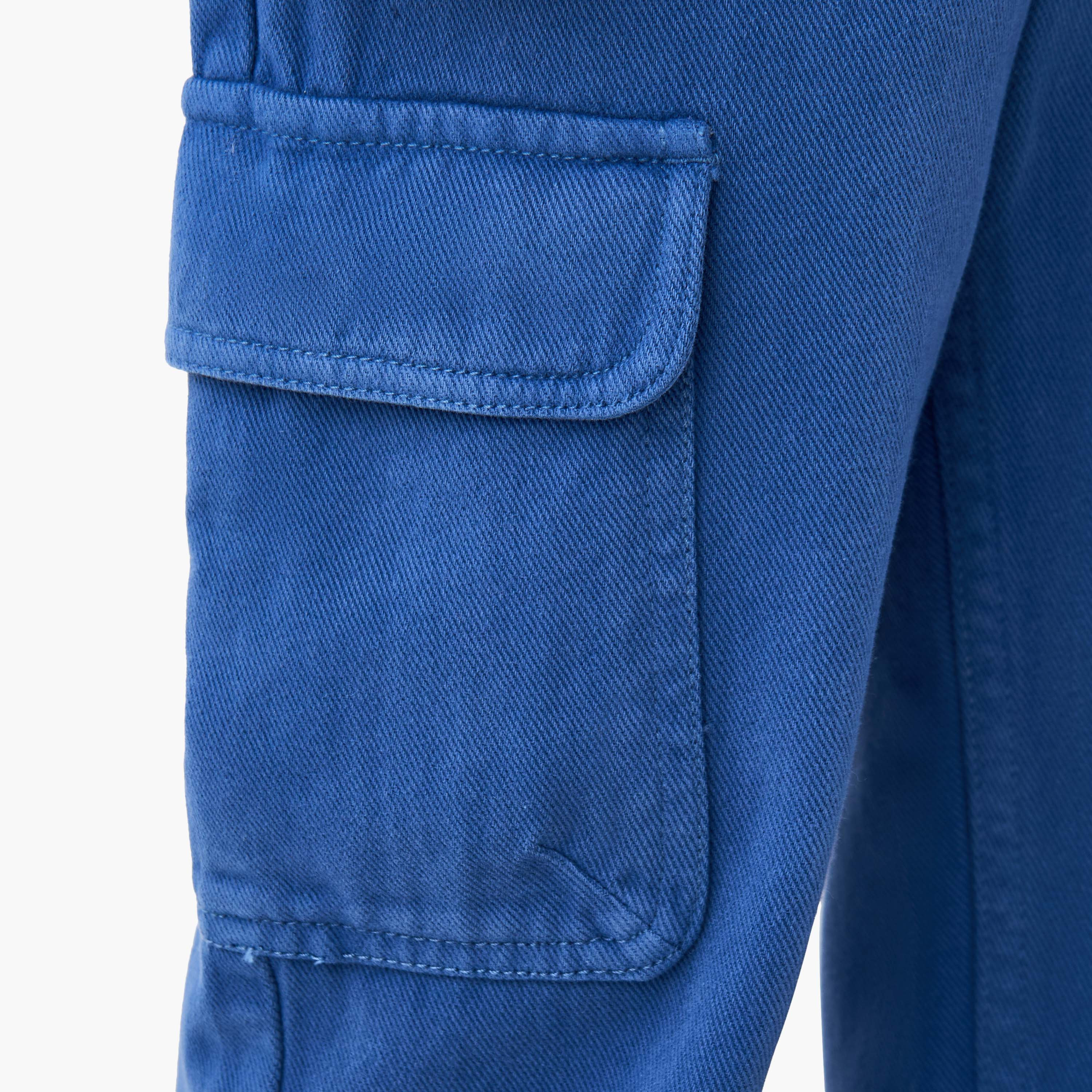 Juniors Boys Trousers with Pockets - Cotton - Button Waist- Regular Fit-boys-clothing-bottoms-trousers-image-5