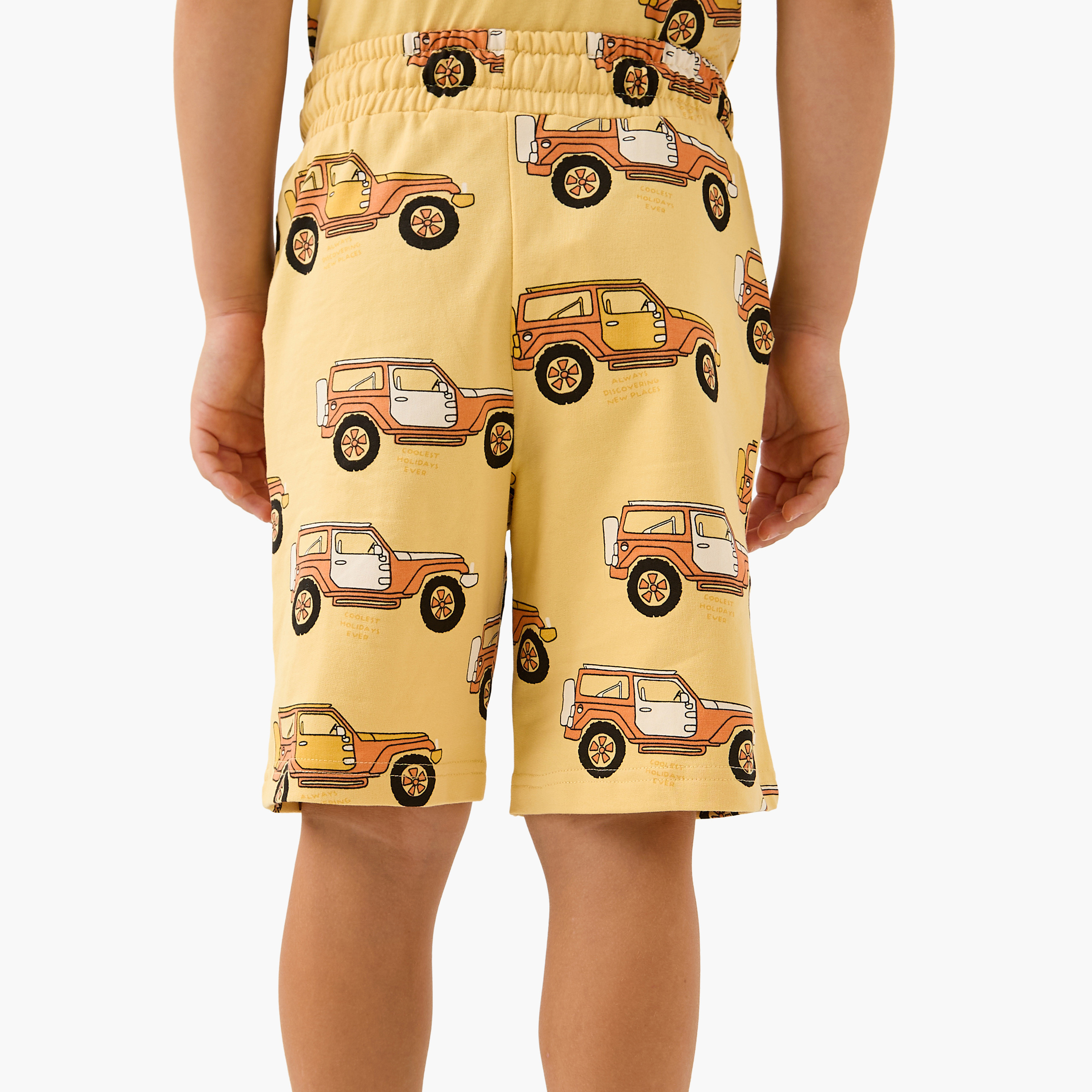 Juniors All-Over Vehicle Print Shorts with Drawstring Closure-boys-clothing-bottoms-shorts-image-3