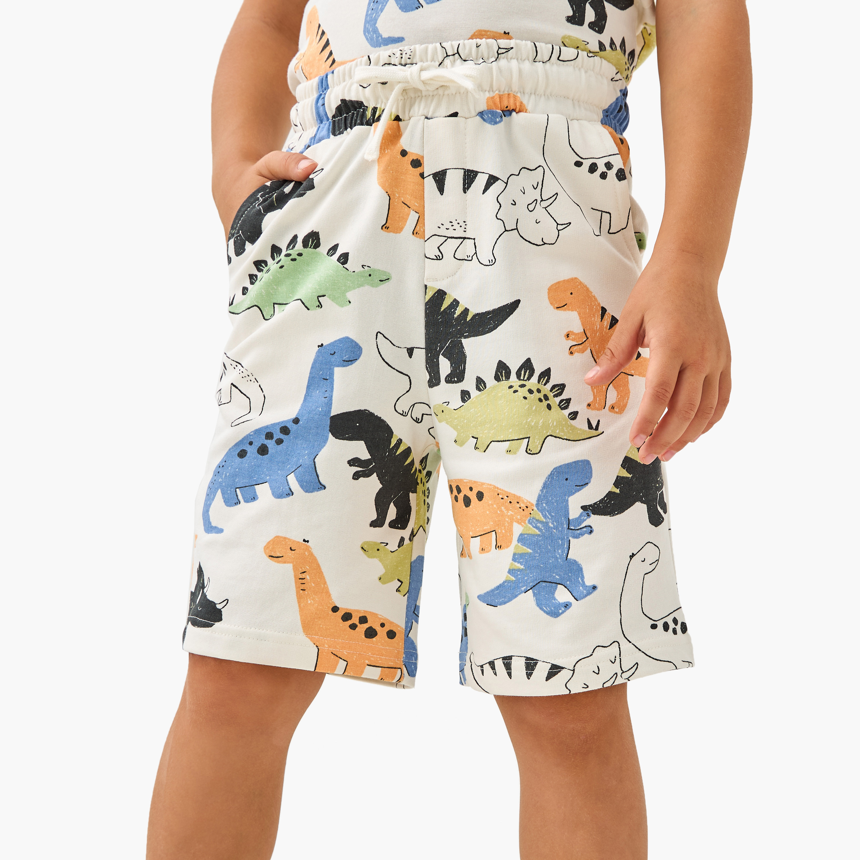 شورت برباط إغلاق وجيوب وطبعات ديناصور من جونيورز-boys-clothing-bottoms-shorts-image-5