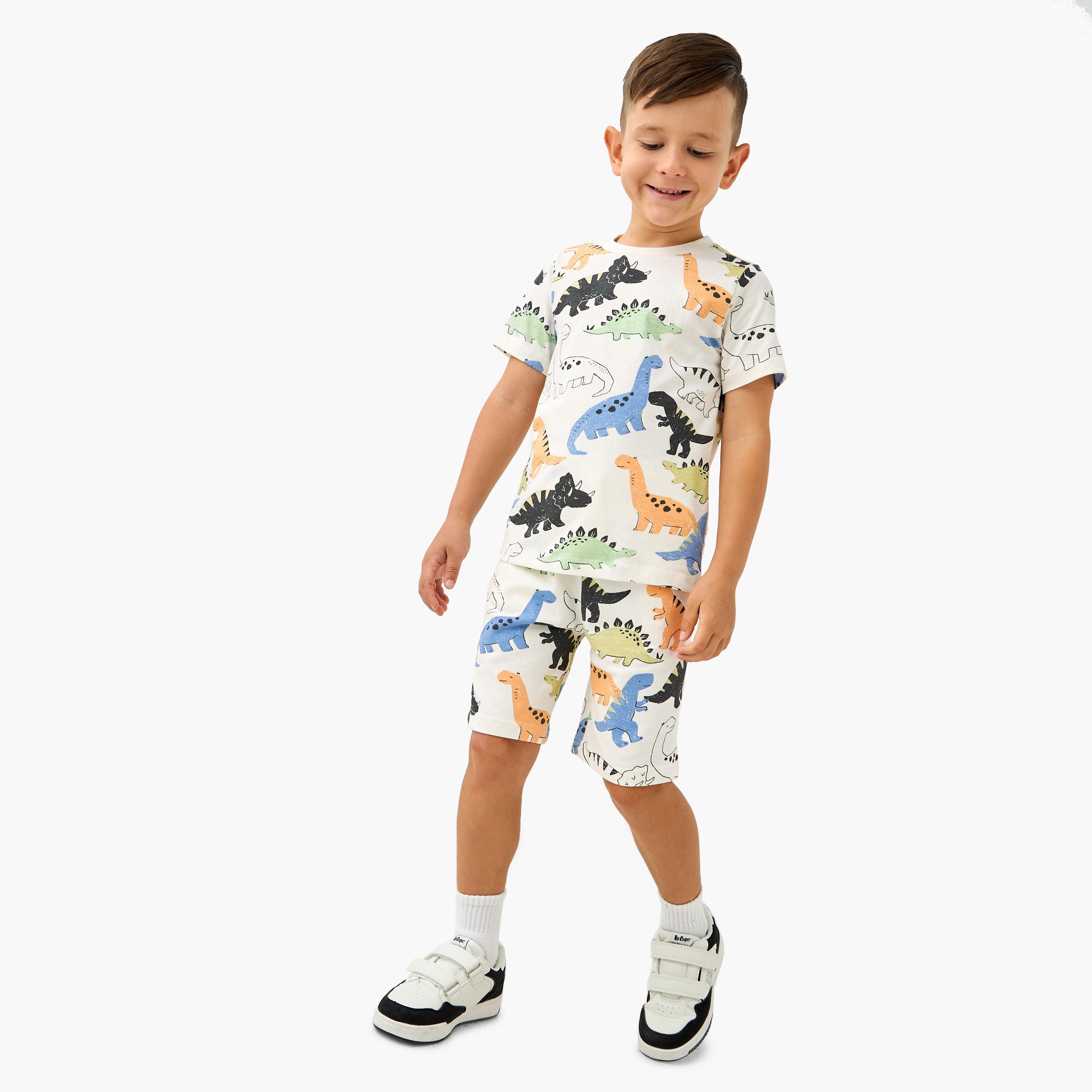 شورت برباط إغلاق وجيوب وطبعات ديناصور من جونيورز-boys-clothing-bottoms-shorts-image-4