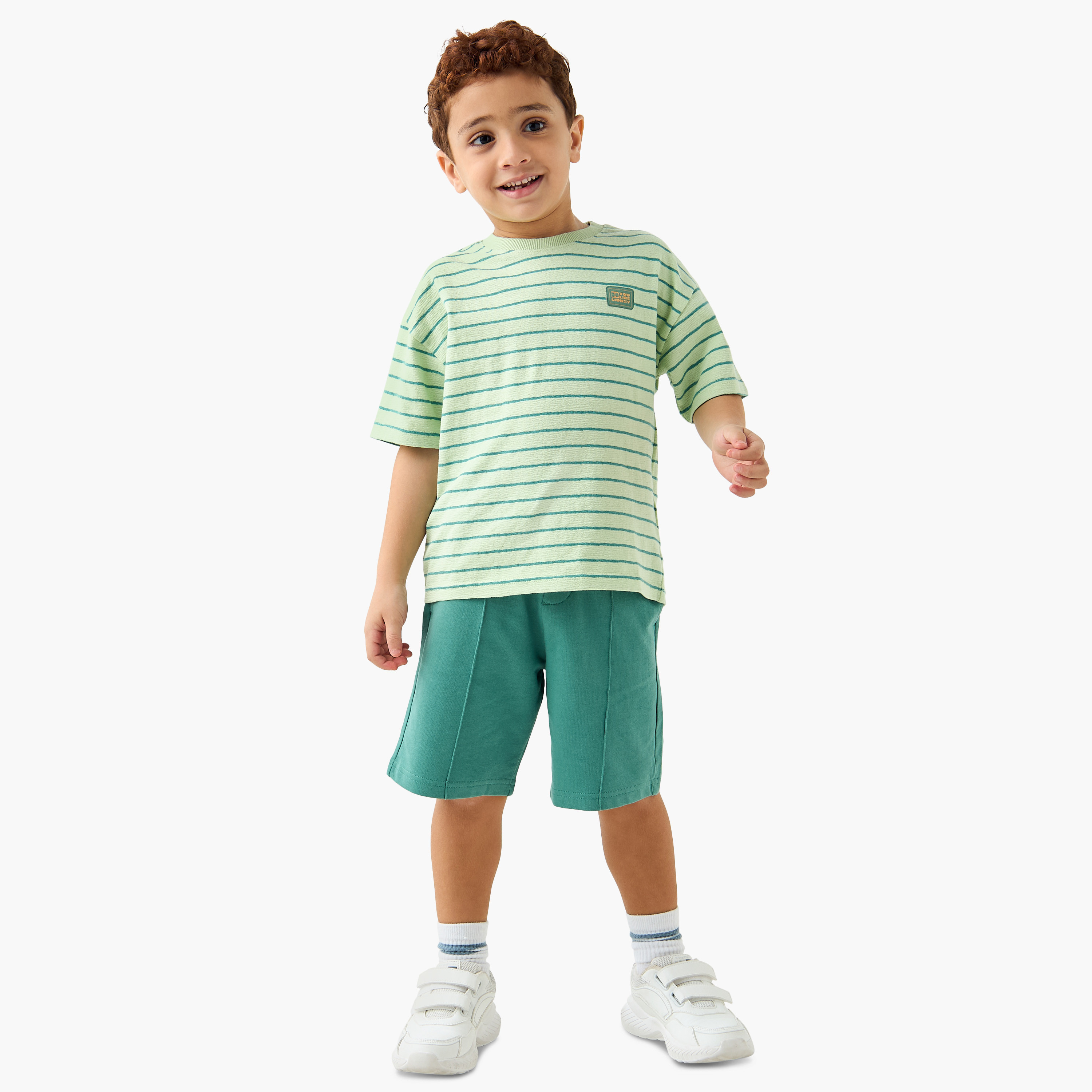 Juniors Panelled Shorts with Pockets-boys-clothing-bottoms-shorts-image-2