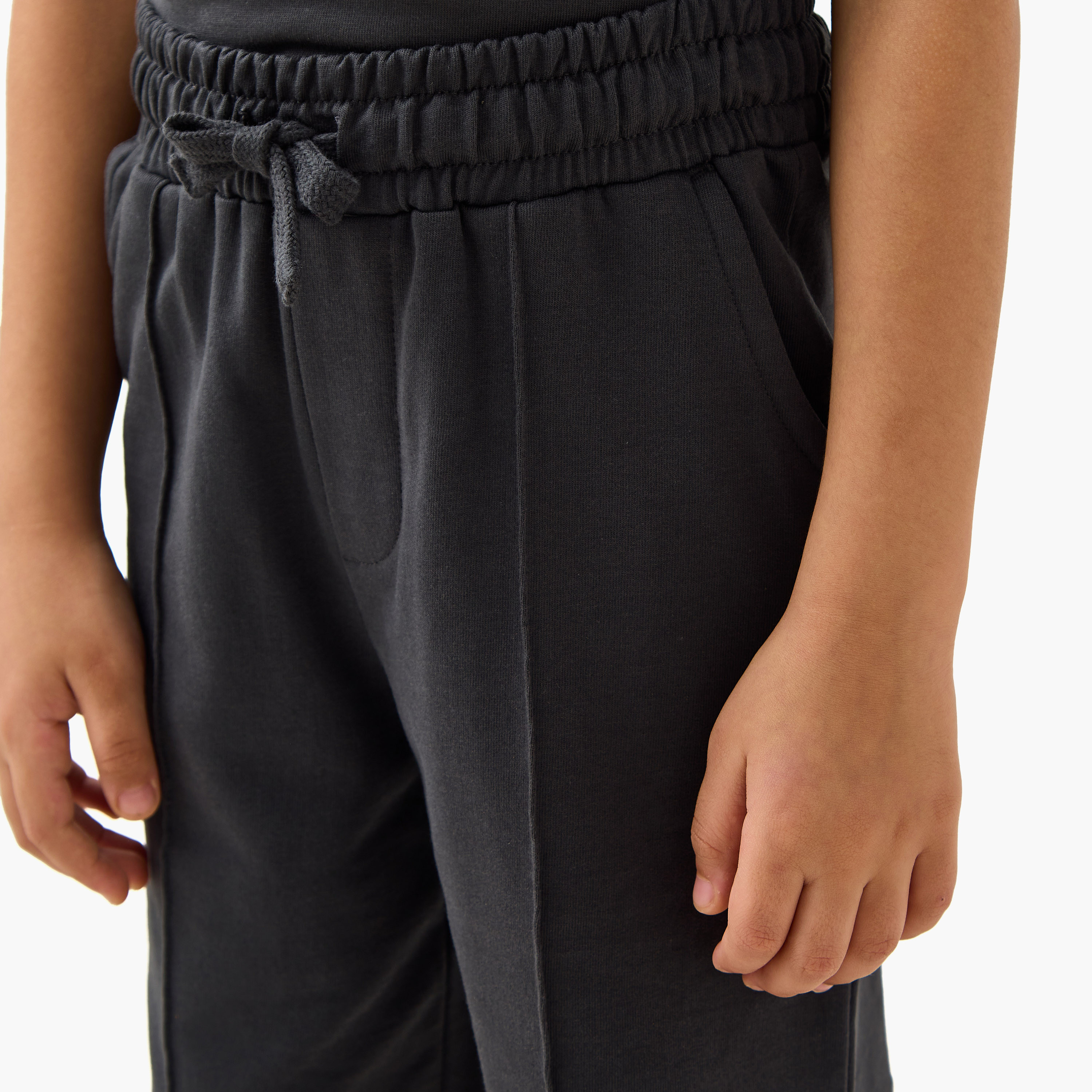 Juniors Panelled Shorts with Drawstring Closure-baby-boys-clothing-bottoms-shorts-image-4