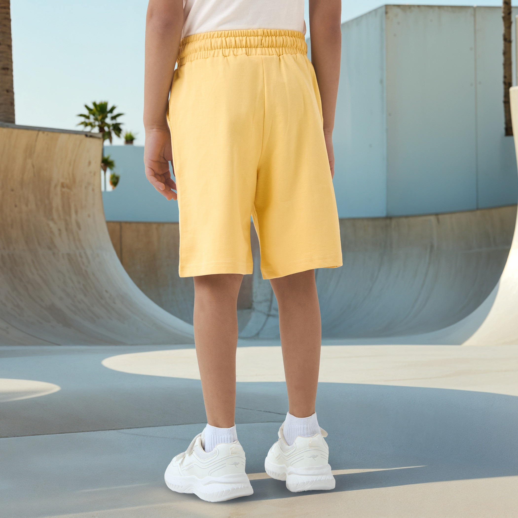 Juniors Solid Shorts with Drawstring Closure and Pockets-boys-clothing-bottoms-shorts-image-3