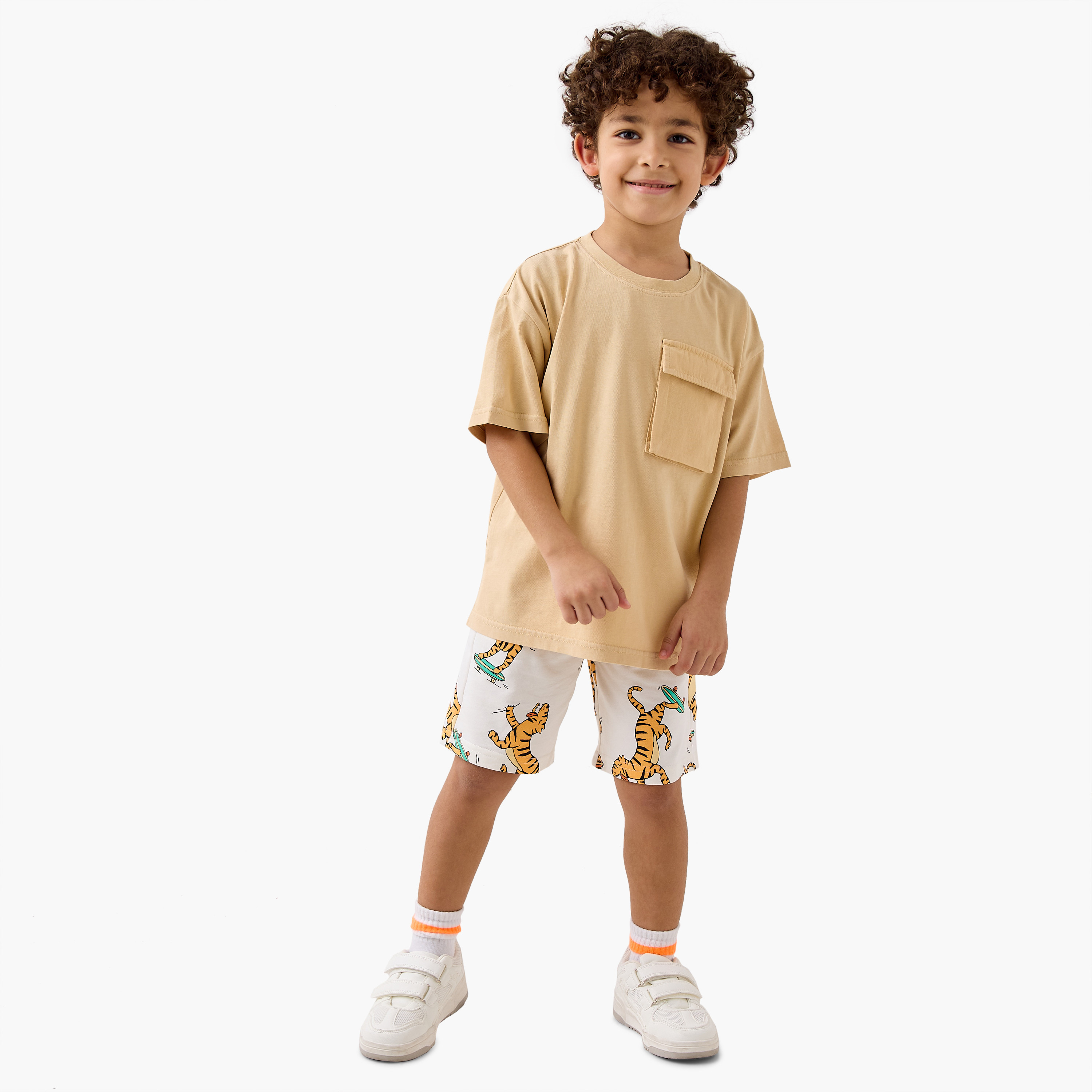 Juniors All-Over Tiger Print Shorts with Drawstring Closure and Pockets-boys-clothing-bottoms-shorts-image-2
