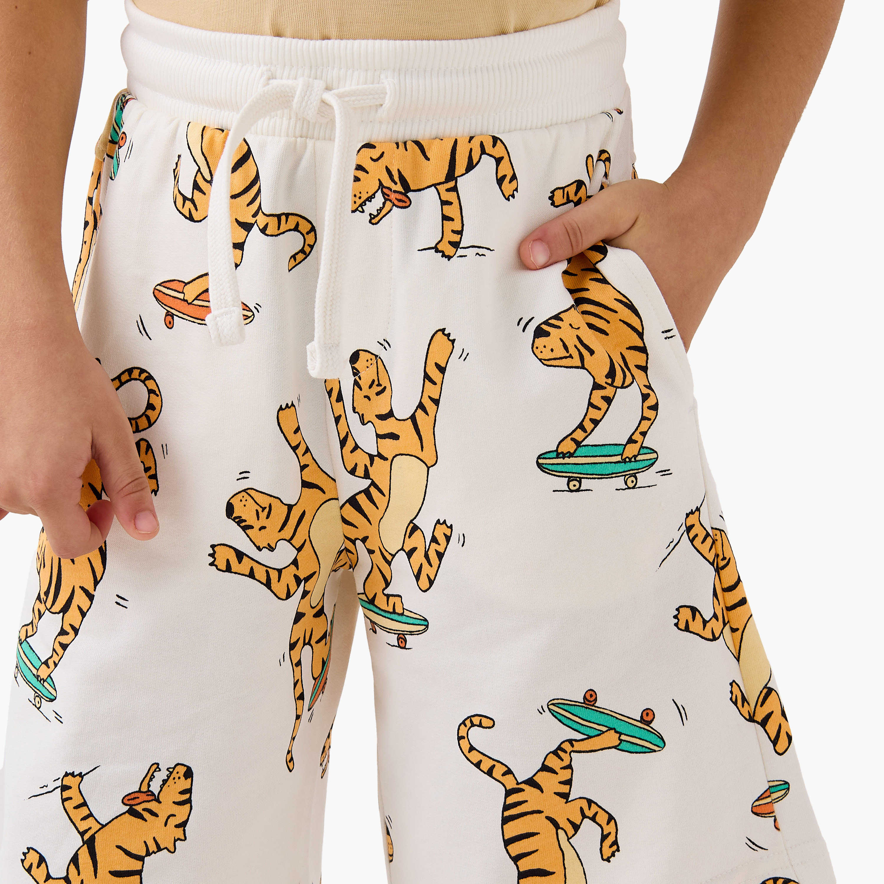 Juniors All-Over Tiger Print Shorts with Drawstring Closure and Pockets-boys-clothing-bottoms-shorts-image-4