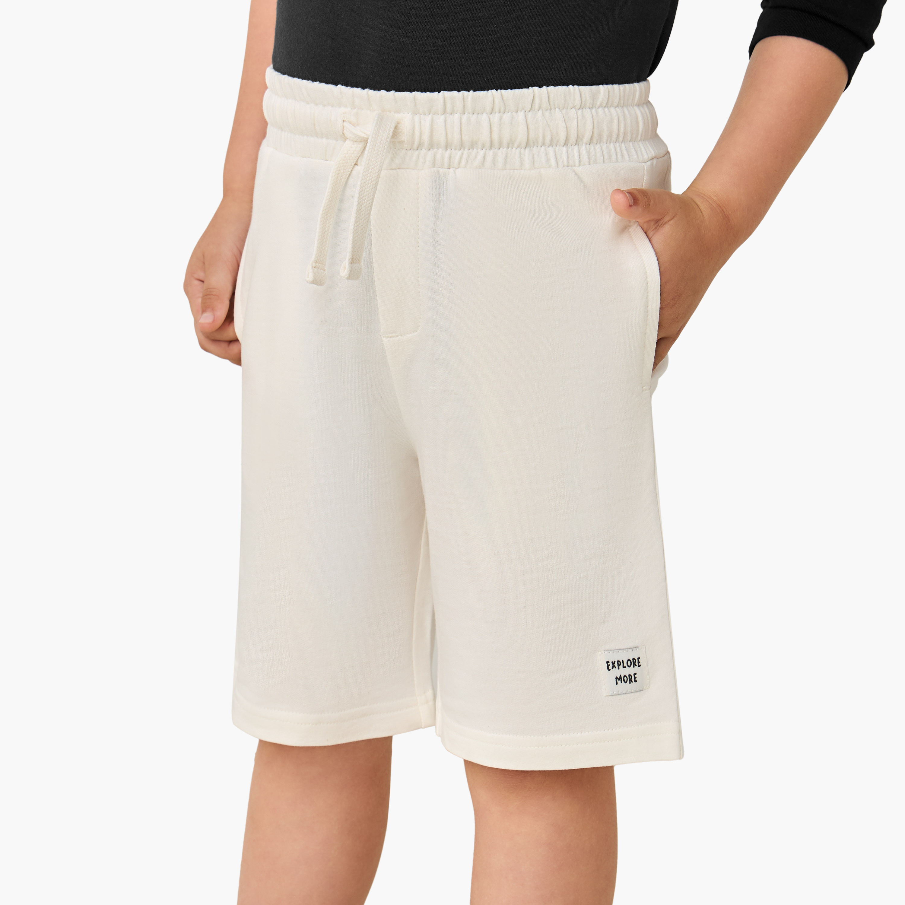 Juniors Boys Shorts with Elastic Waist - Cotton - Knee Length-baby-boys-clothing-bottoms-shorts-image-1