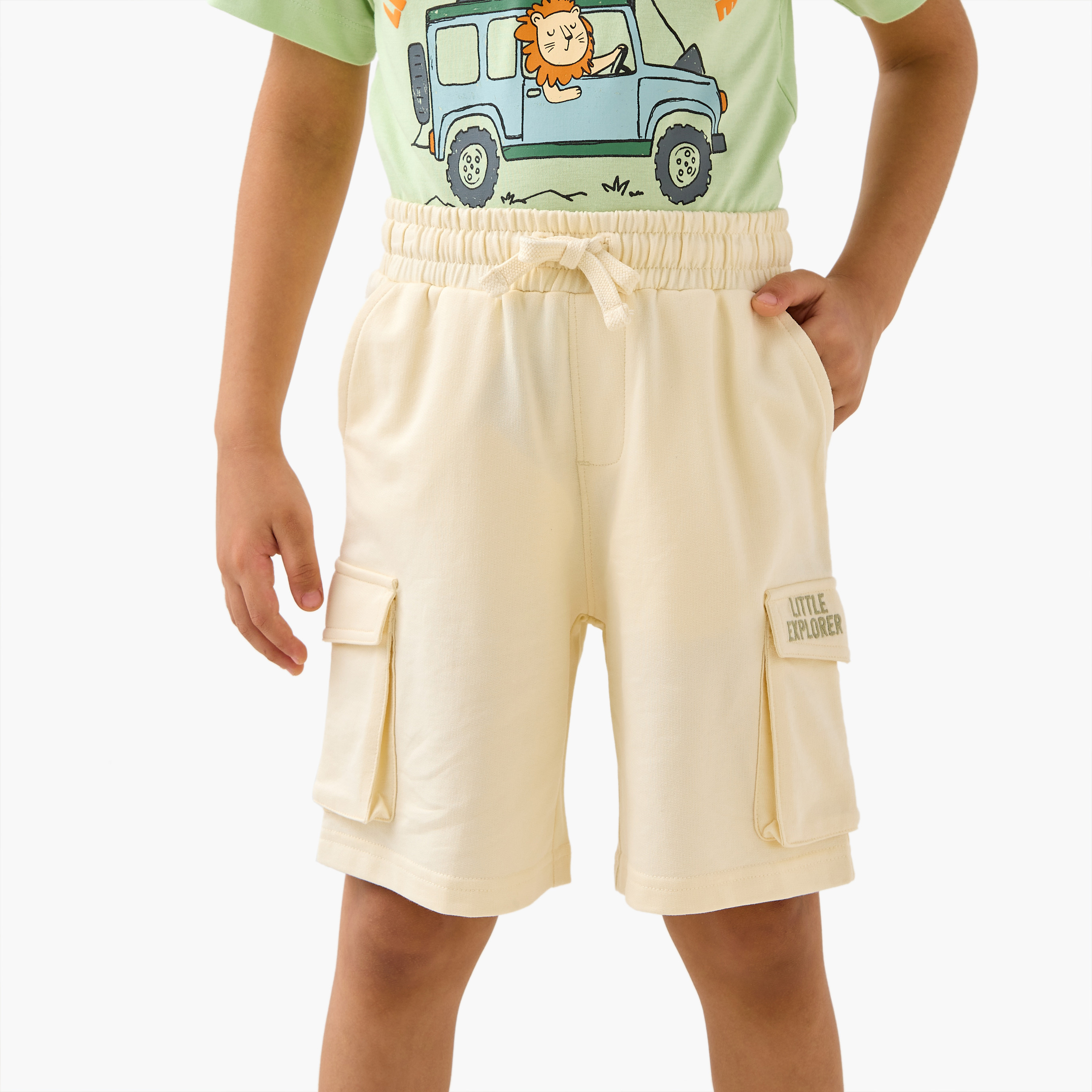Juniors Textured Shorts with Pockets and Drawstring Closure-boys-clothing-bottoms-shorts-image-1
