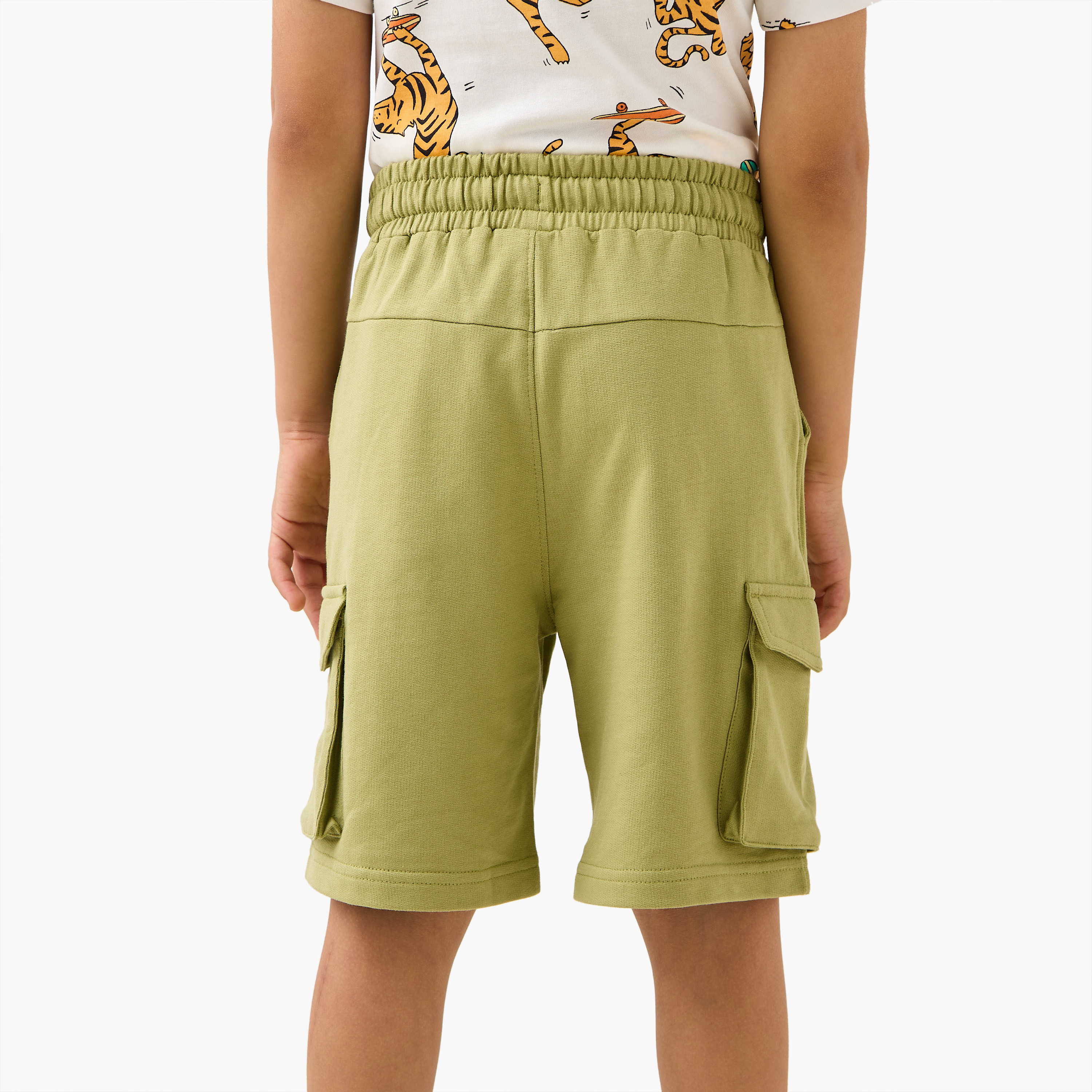 Juniors Solid Shorts with Pockets and Drawstring Closure-boys-clothing-bottoms-shorts-image-3