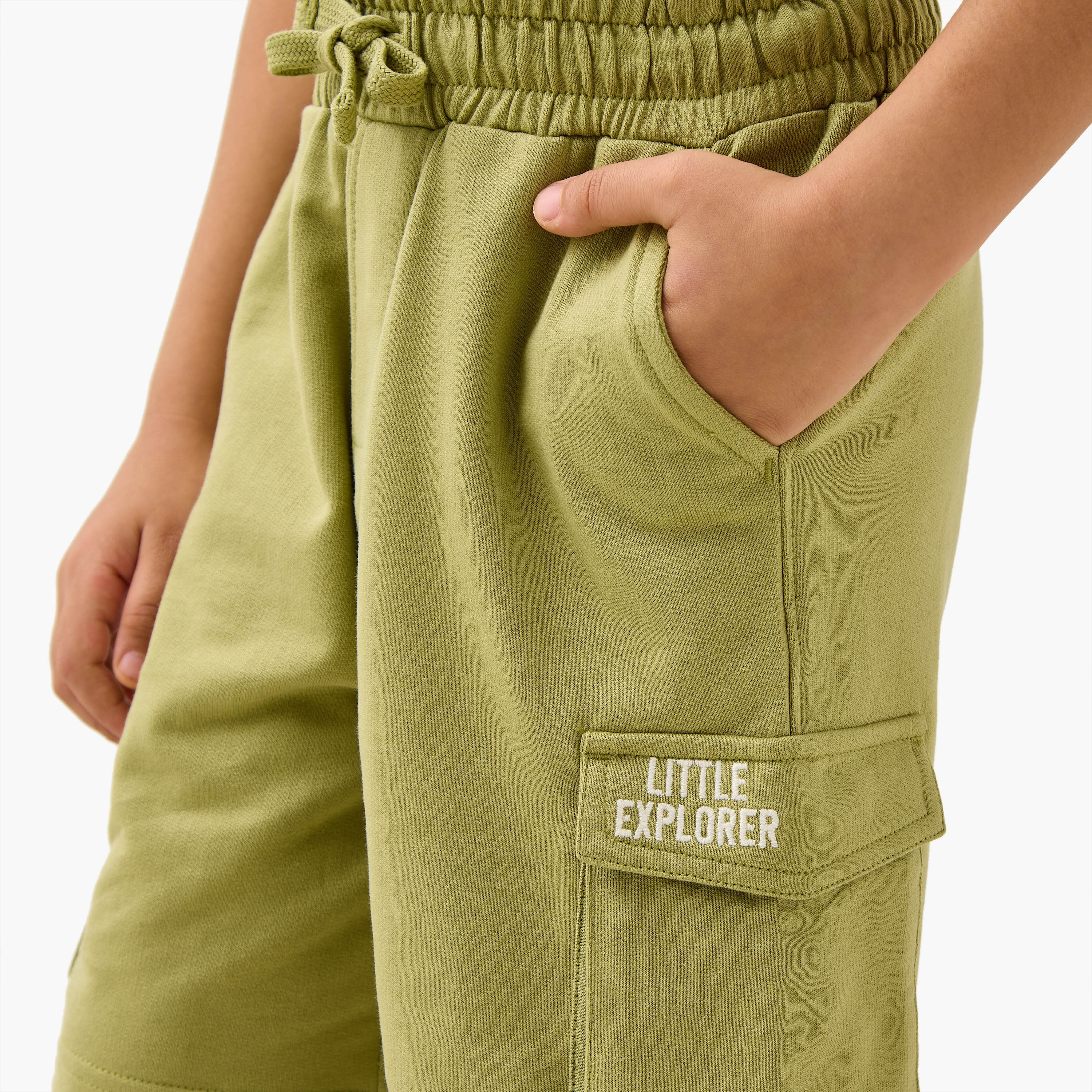 Juniors Solid Shorts with Pockets and Drawstring Closure-boys-clothing-bottoms-shorts-image-4