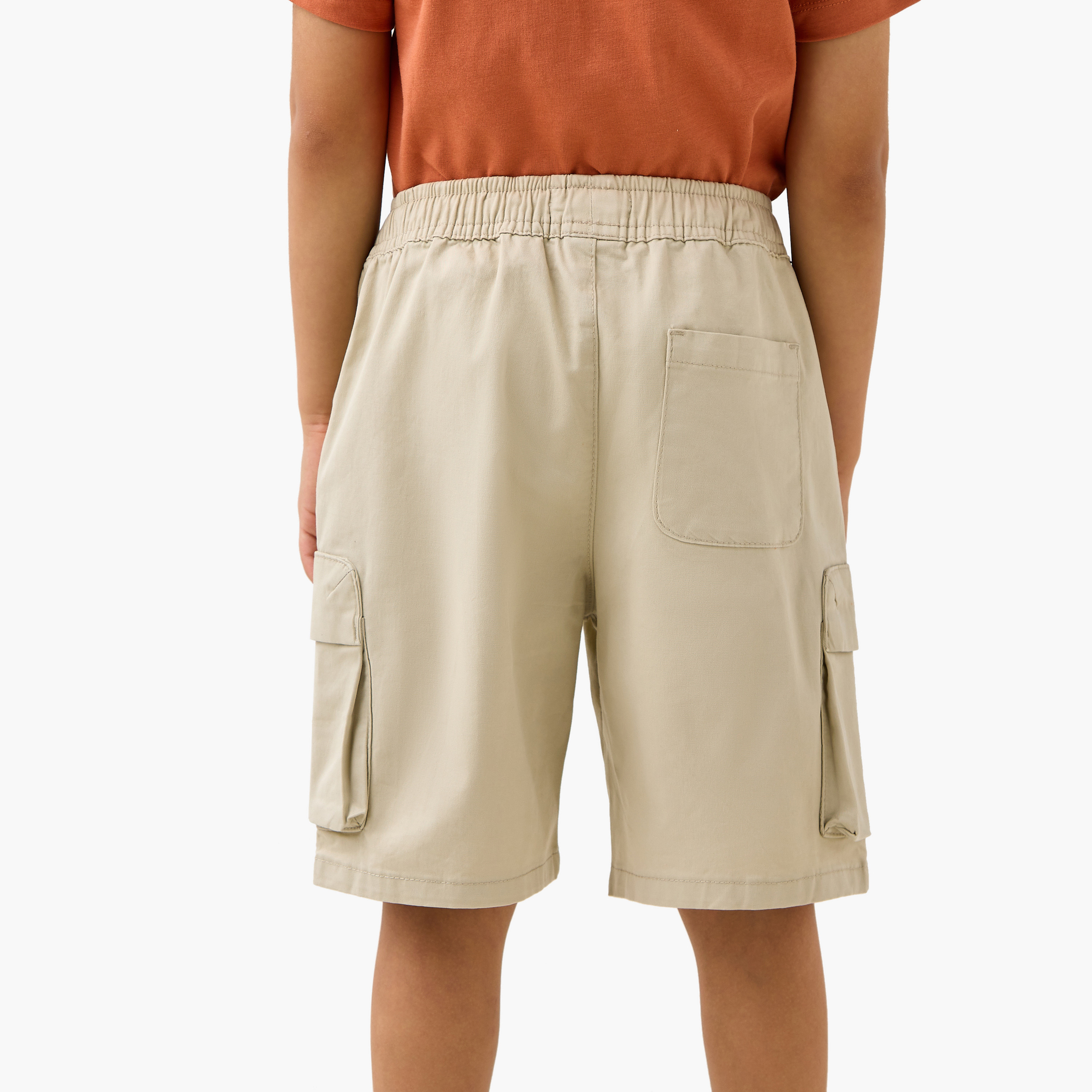 Juniors Solid Shorts with Pockets and Drawstring Closure-boys-clothing-bottoms-shorts-image-3