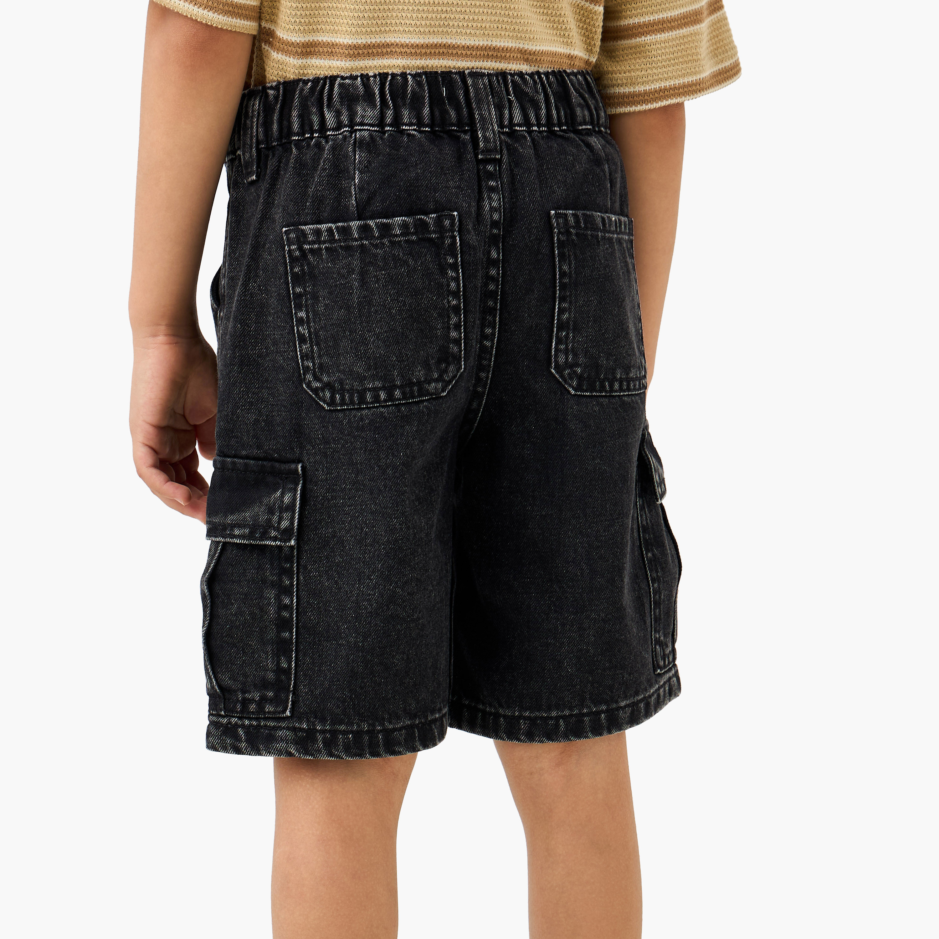 Juniors Denim Cargo Shorts with Button Closure and Pockets-boys-clothing-bottoms-shorts-image-3