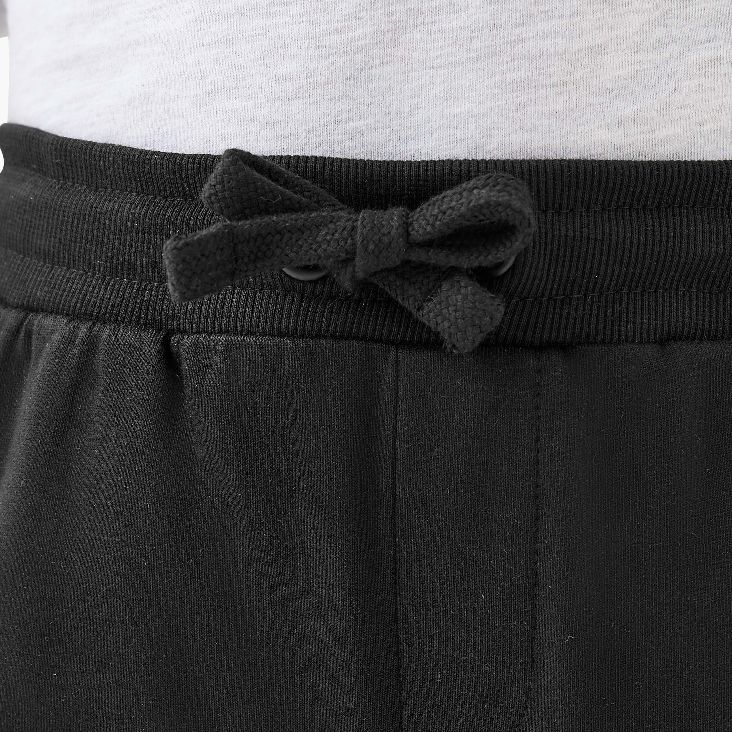 Juniors Boys Joggers with Slogan Print - Cotton - Drawstring Waist-boys-clothing-bottoms-joggersandtrackpants-image-4