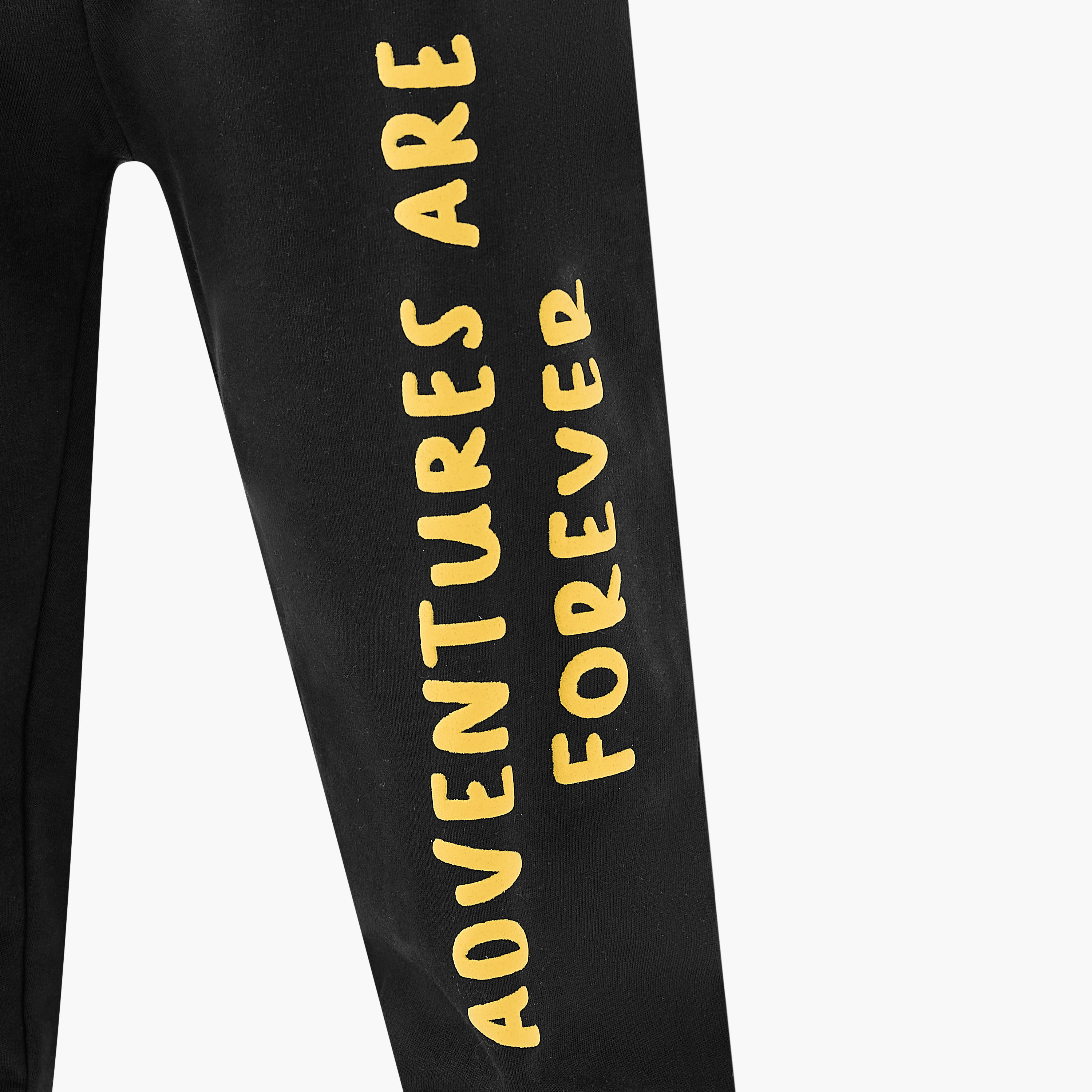 Juniors Boys Joggers with Slogan Print - Cotton - Drawstring Waist-boys-clothing-bottoms-joggersandtrackpants-image-5