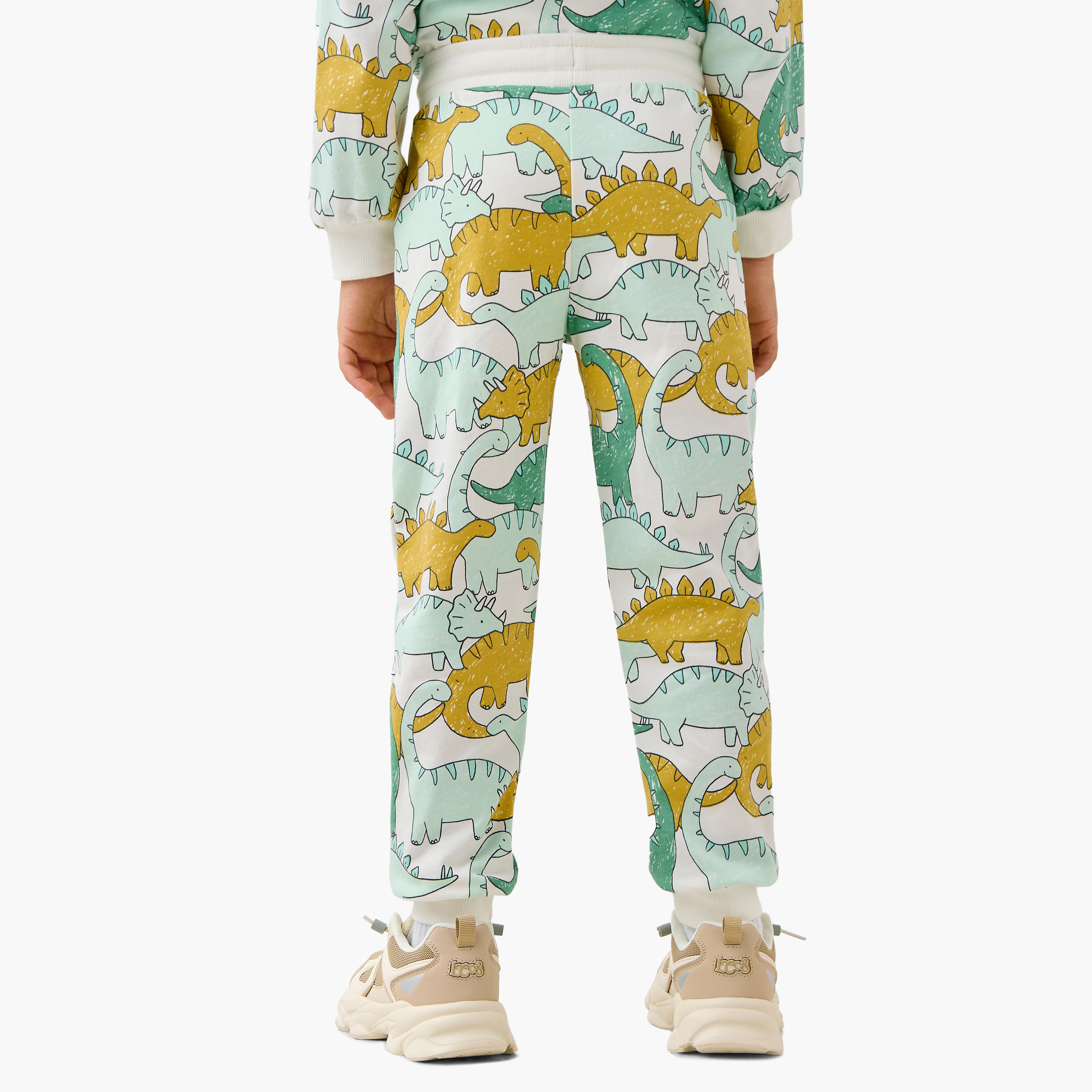 Juniors Dinosaur Print Joggers with Drawstring Closure and Pockets-boys-clothing-bottoms-joggersandtrackpants-image-3