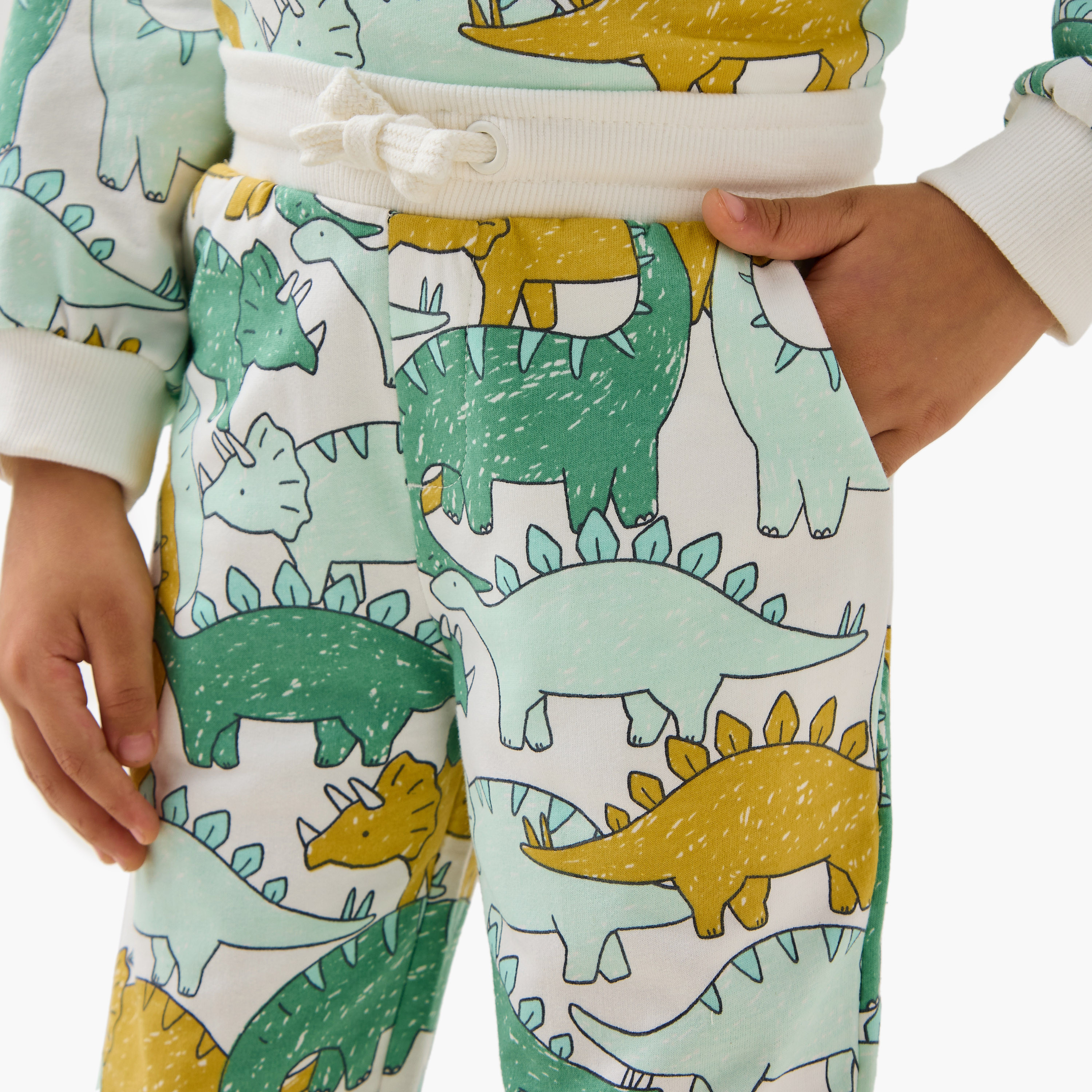 Juniors Dinosaur Print Joggers with Drawstring Closure and Pockets-boys-clothing-bottoms-joggersandtrackpants-image-4
