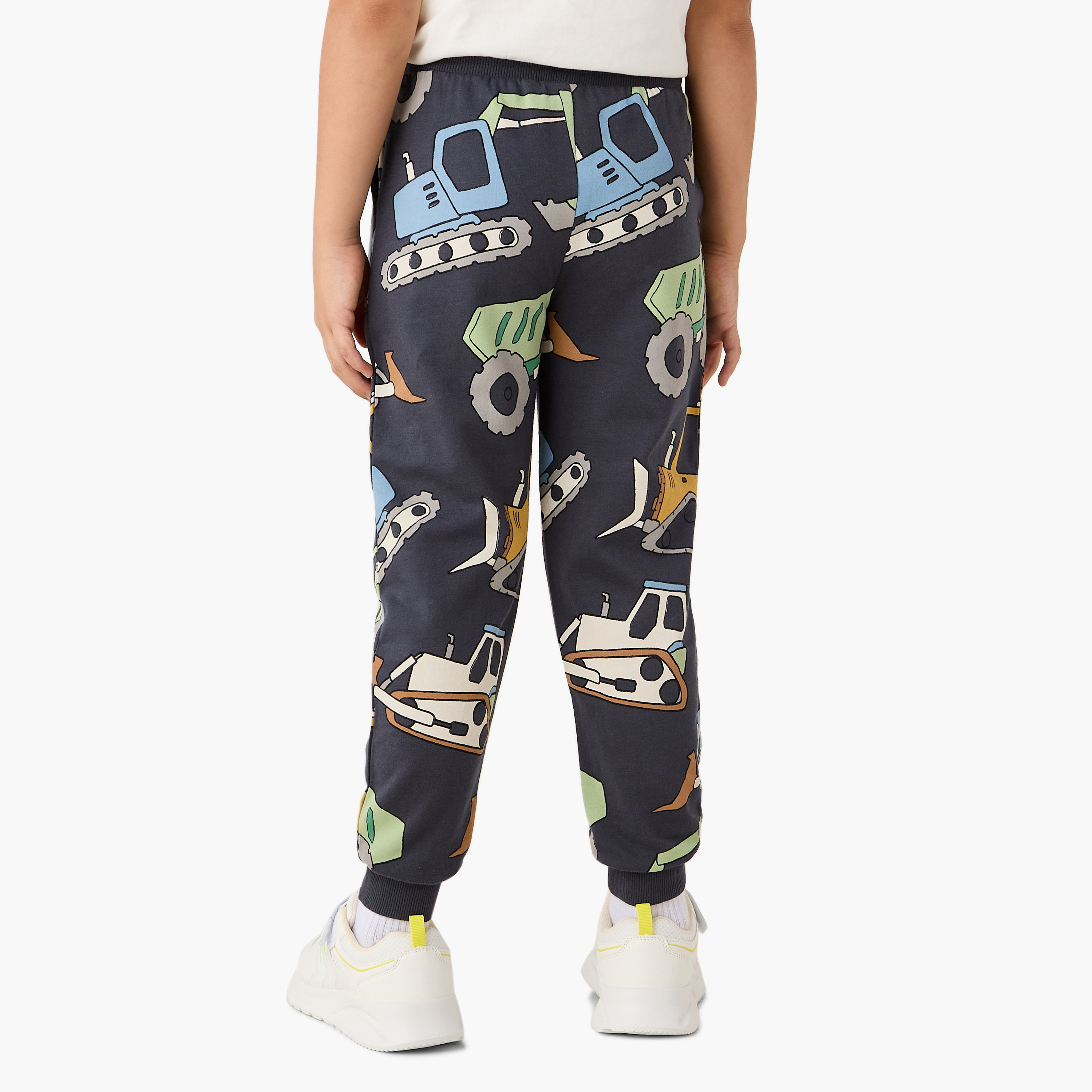Juniors Vehicle Print Joggers with Drawstring Closure and Pockets-boys-clothing-bottoms-joggersandtrackpants-image-3