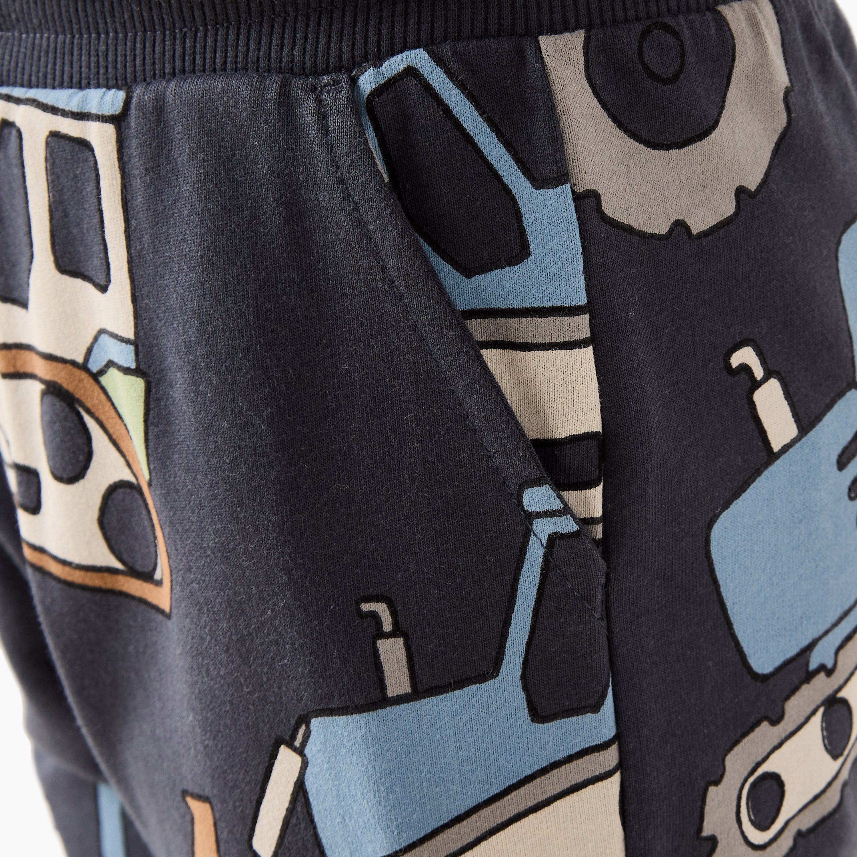 Juniors Vehicle Print Joggers with Drawstring Closure and Pockets-boys-clothing-bottoms-joggersandtrackpants-image-5