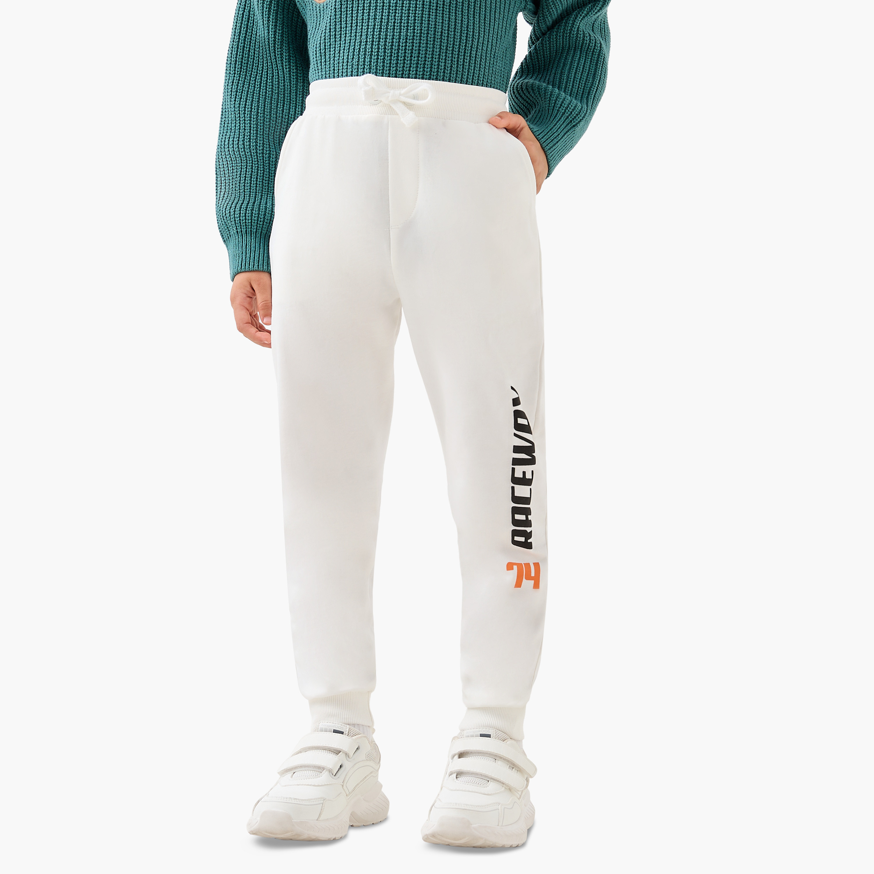 بنطلون رياضي قطن بخصر مطاطي وطبعات للأولاد من جونيورز-boys-clothing-bottoms-joggersandtrackpants-image-1